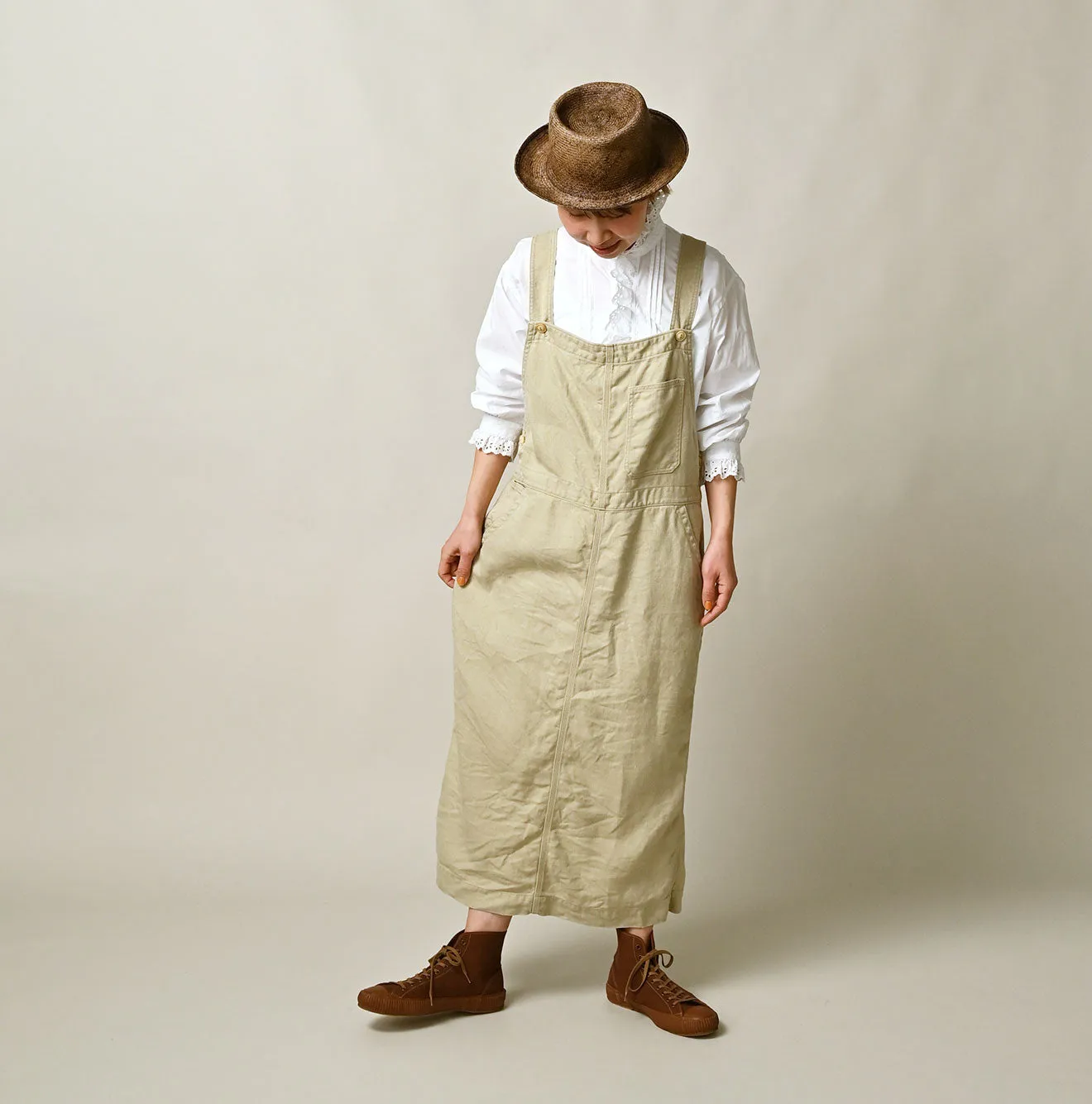 Linen Herringbone Overall Skirt sold by 45r product image thumbnail 2