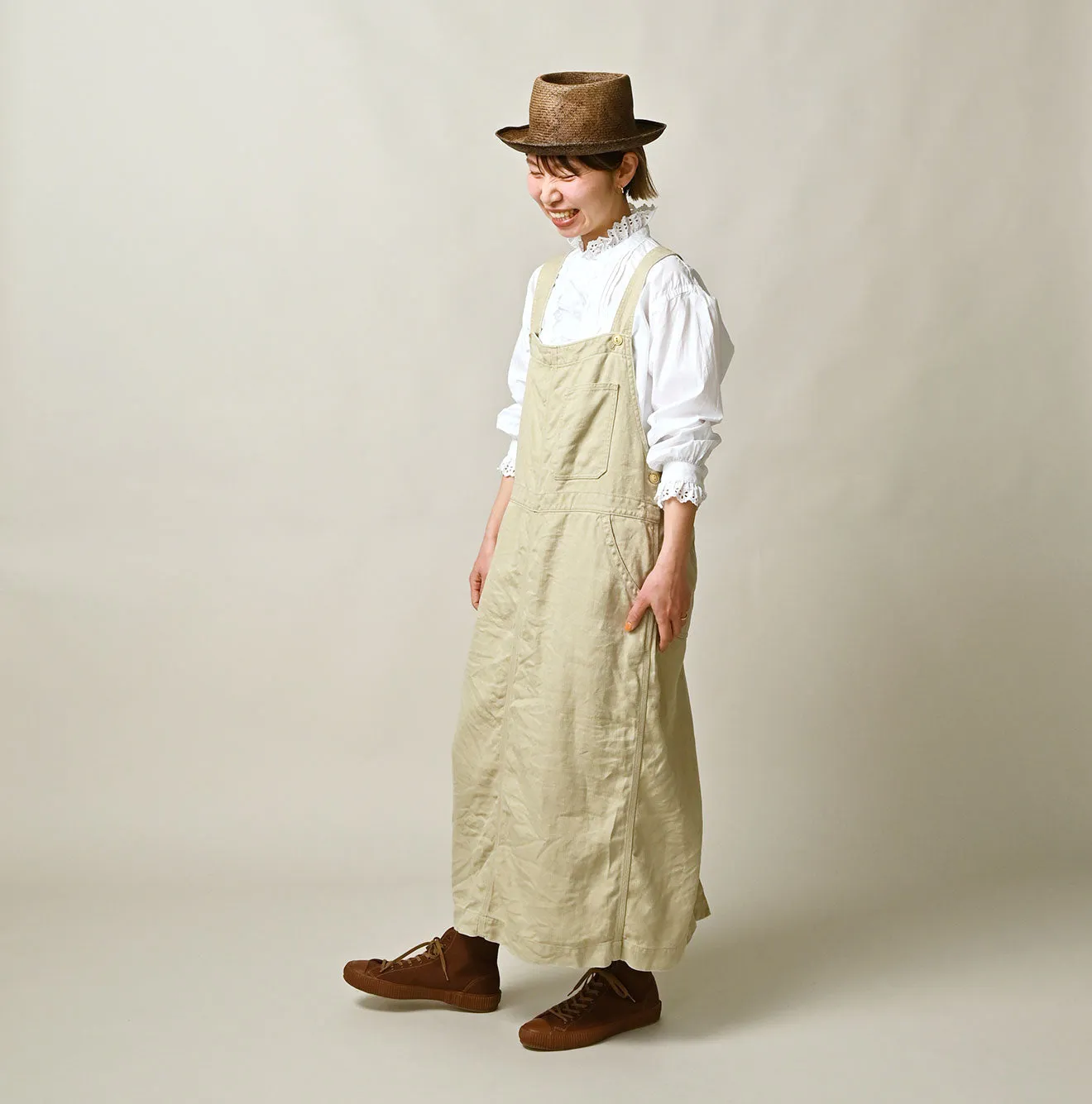 Linen Herringbone Overall Skirt sold by 45r product image thumbnail 3