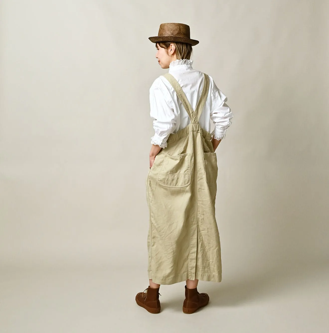 Linen Herringbone Overall Skirt sold by 45r product image thumbnail 4