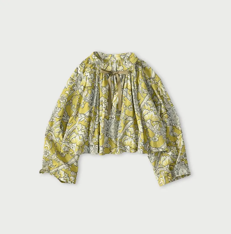 Khadi Flower Sarasa Chouchou Smocking Blouse made by 45r