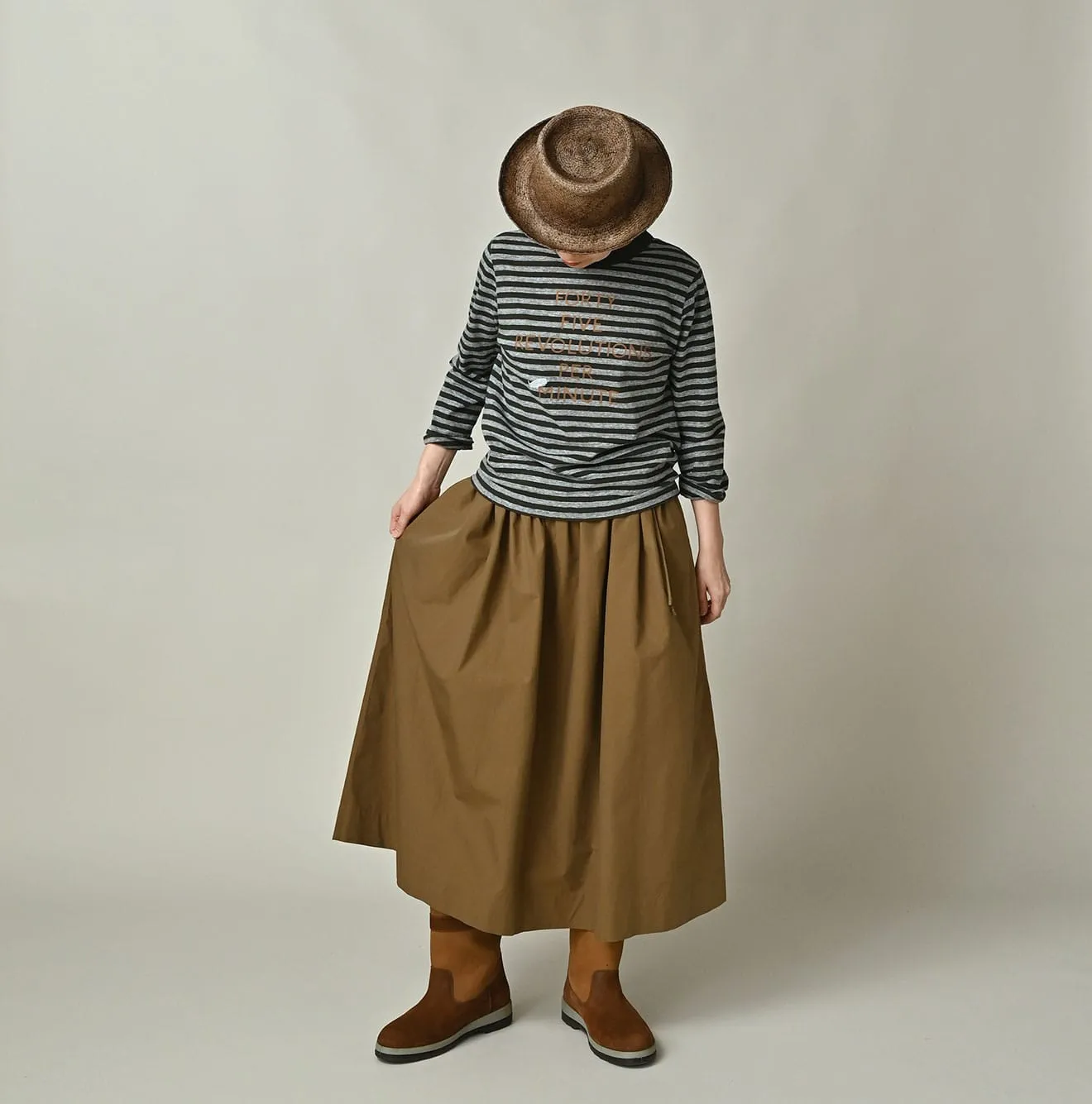 Stripe Square Print T-shirt (Top-dyed) sold by 45r product image thumbnail 2