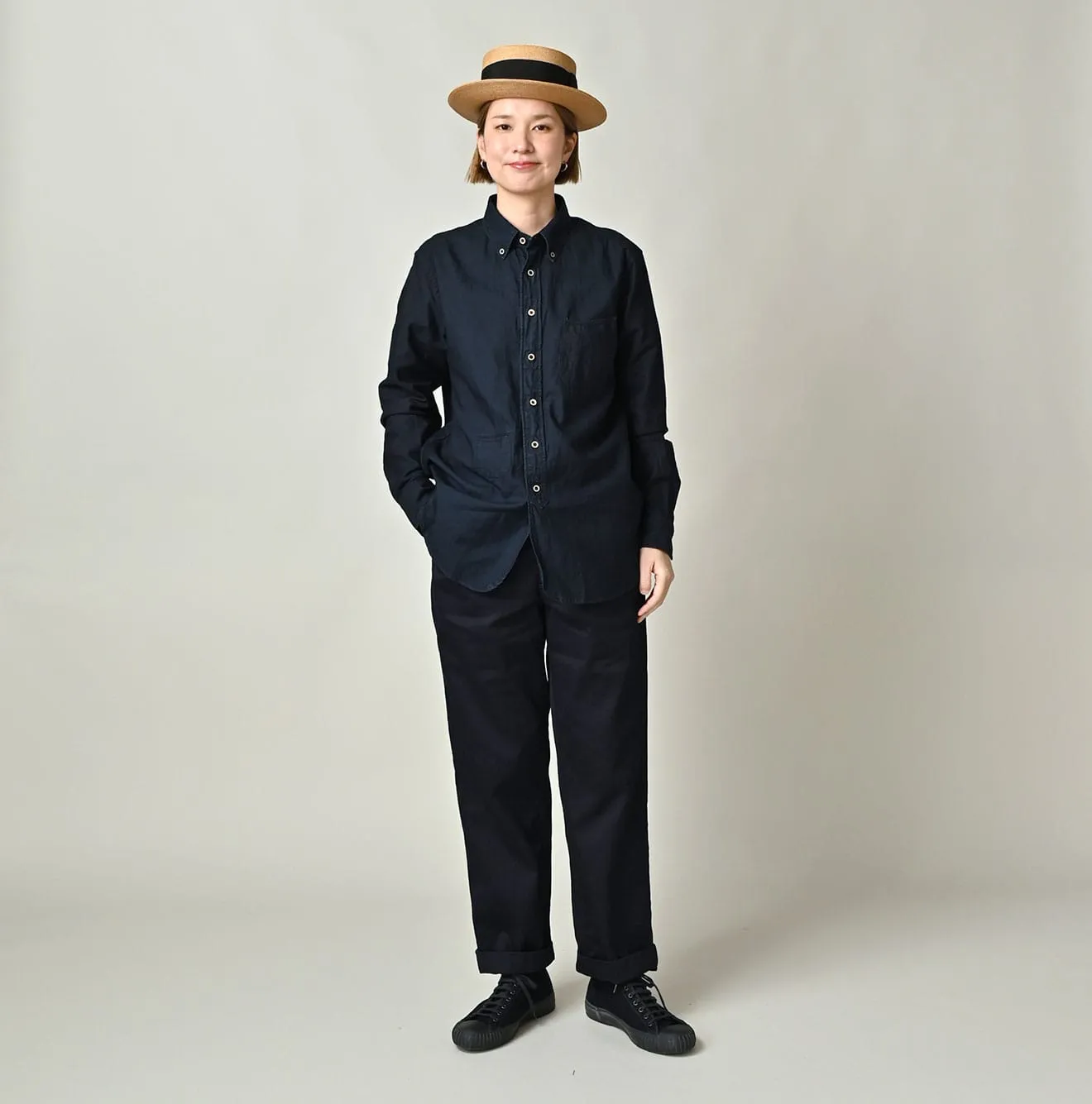 Indigo Supima Oxford 908 Loafer Shirt sold by 45r product image thumbnail 2