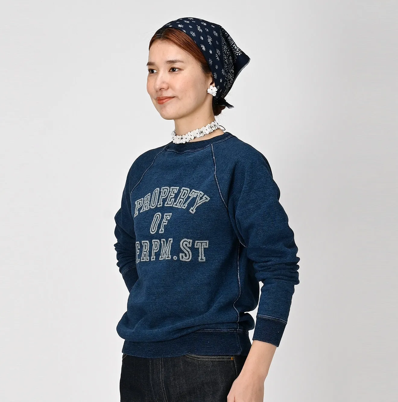 Indigo Cotton Fleece 908 Sweat Top sold by 45r product image thumbnail 5