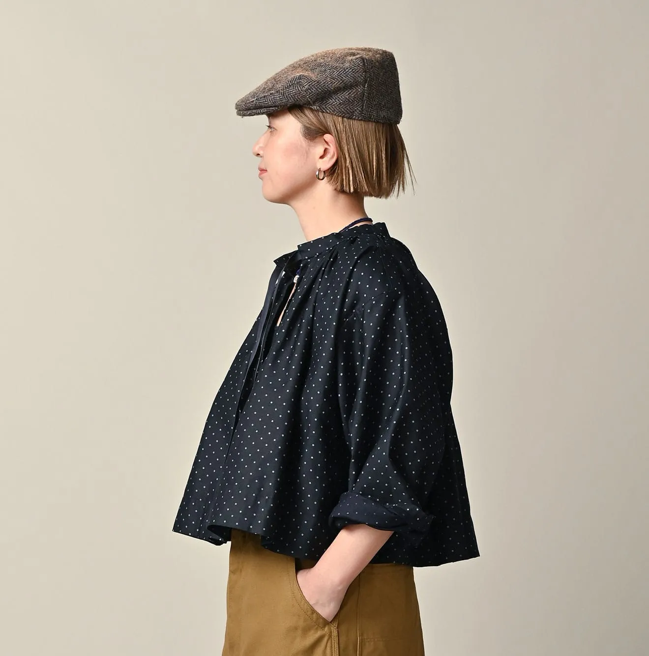 Indigo Chouchou Dot Smocking Blouse sold by 45r product image thumbnail 3