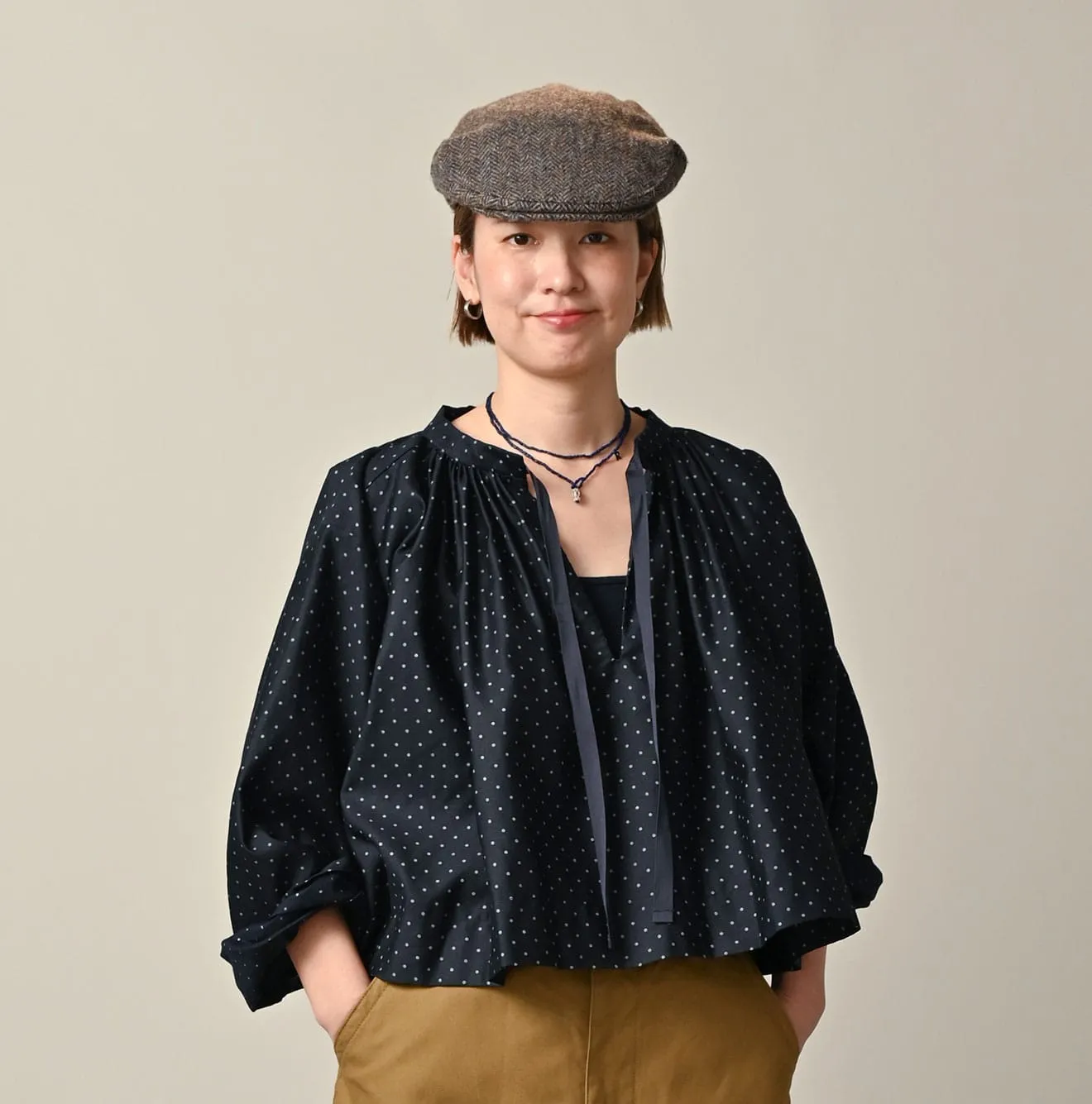 Indigo Chouchou Dot Smocking Blouse sold by 45r product image thumbnail 2