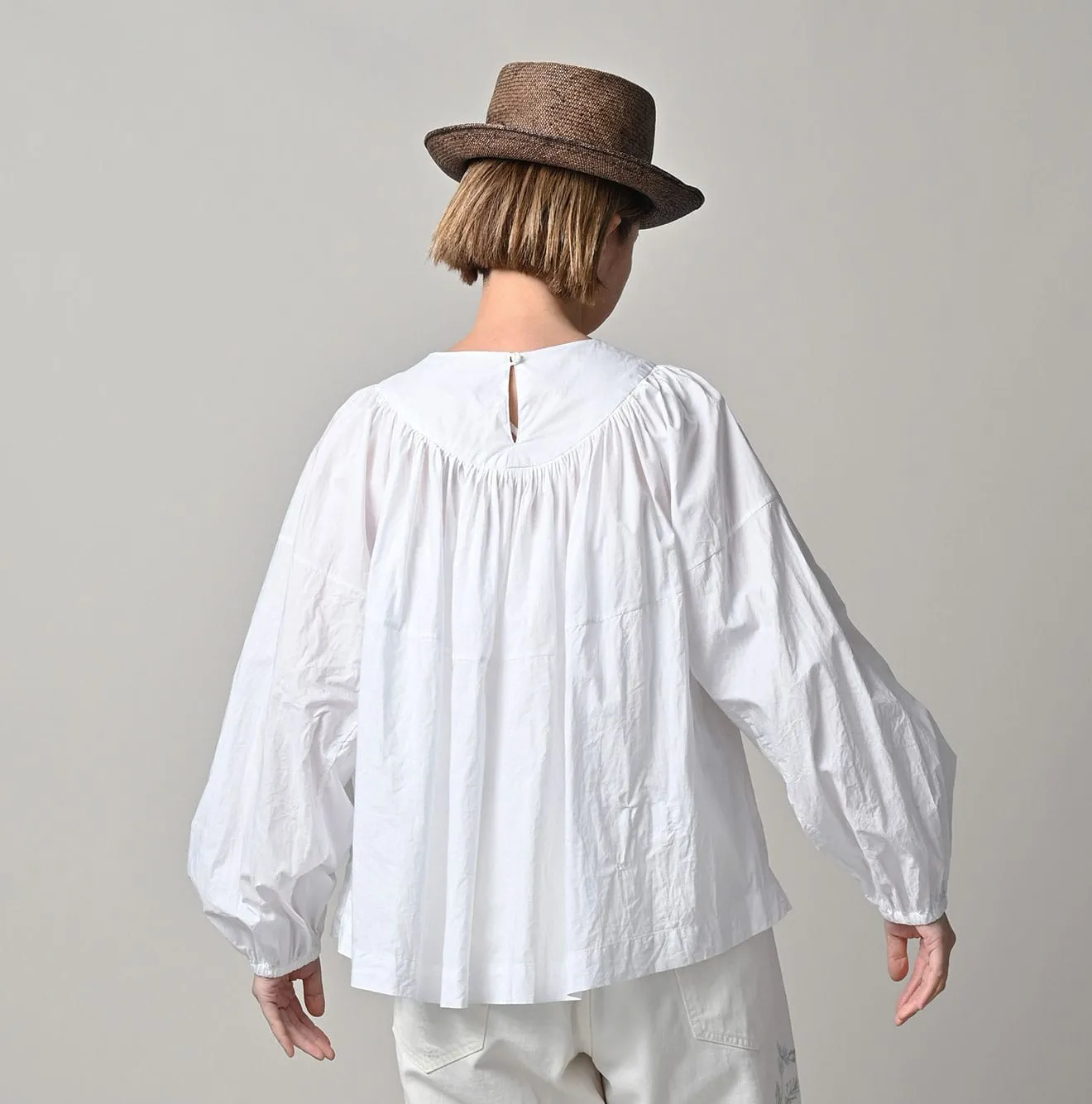 Supima Batiste Tuck-Gather Blouse sold by 45r product image thumbnail 5