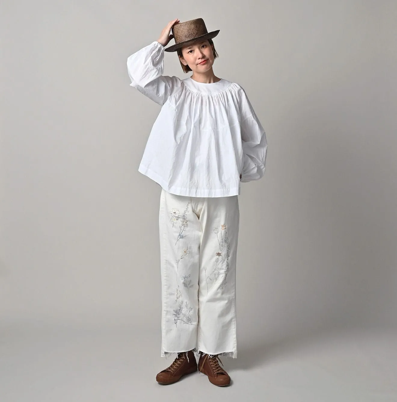 Supima Batiste Tuck-Gather Blouse sold by 45r product image thumbnail 2
