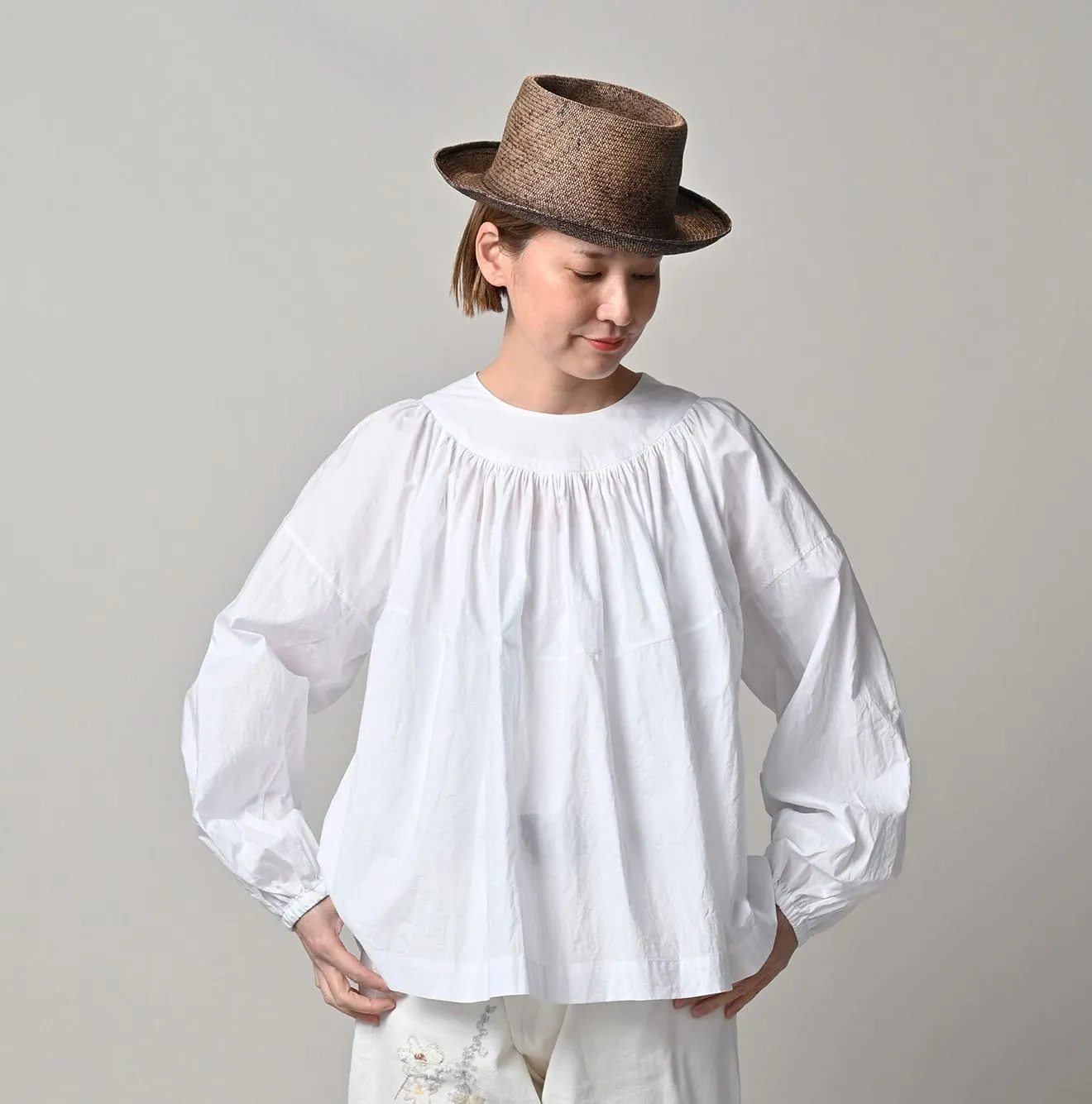 Supima Batiste Tuck-Gather Blouse sold by 45r product image thumbnail 3