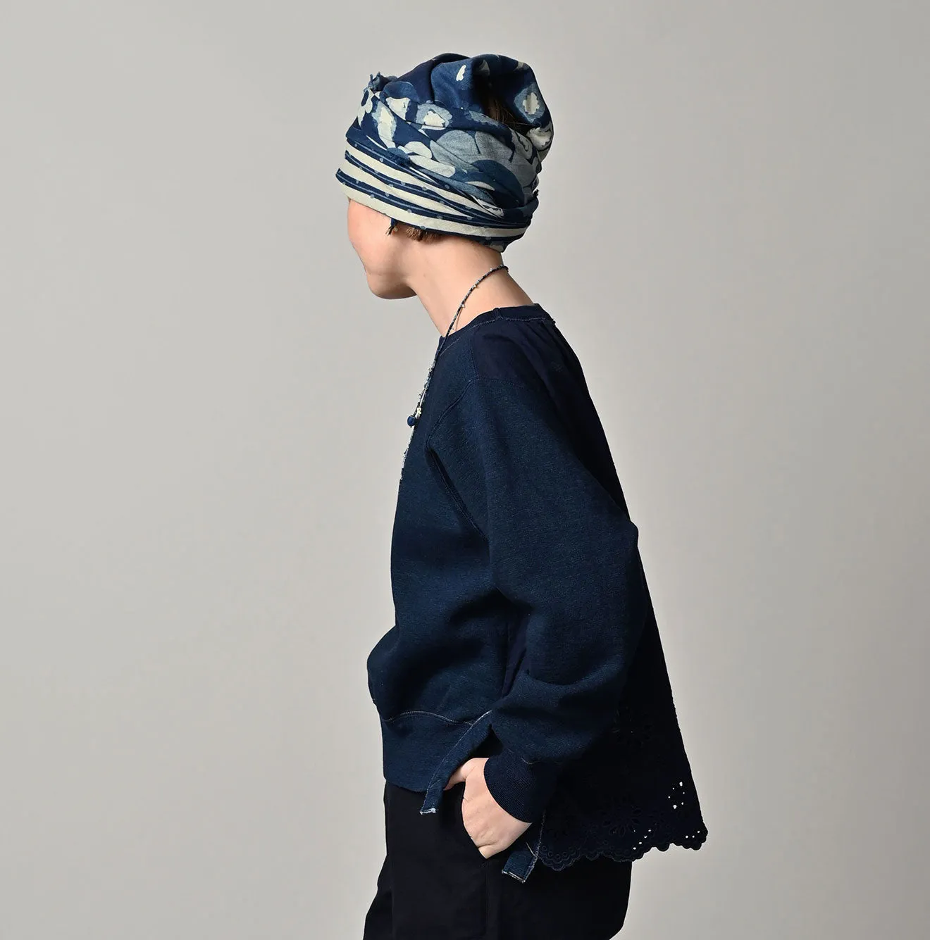 Indigo Cotton Fleece Cutwork Top sold by 45r product image thumbnail 4