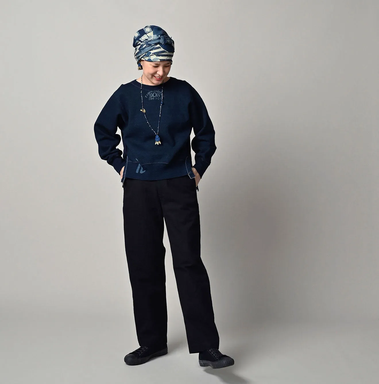 Indigo Cotton Fleece Cutwork Top sold by 45r product image thumbnail 2