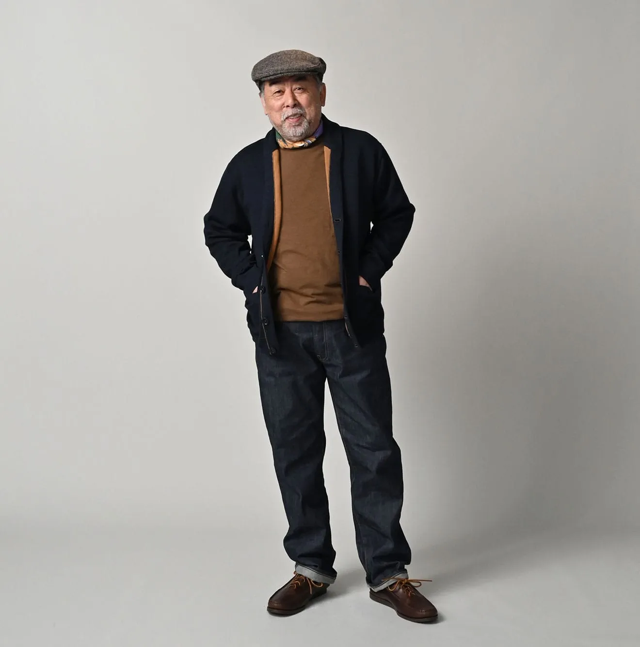 Indigo Supima Smooth 908 Shawl Cardigan sold by 45r product image thumbnail 2