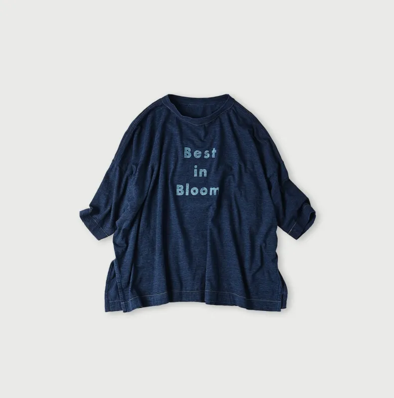Indigo Best in Bloom Big Slit T-shirt made by 45r