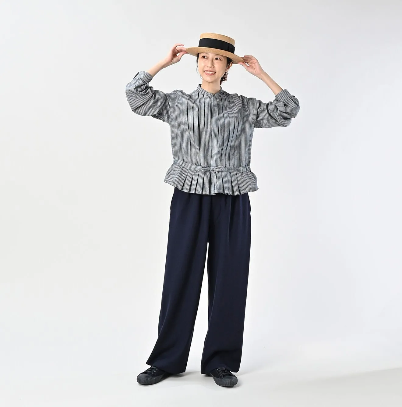 Indigo Khadi Shirt-denim Tucked Blouse sold by 45r product image thumbnail 3