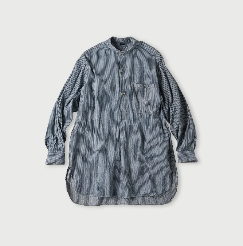 Indigo Khadi Shirt-denim Grandpa Pullover Shirt made by 45r