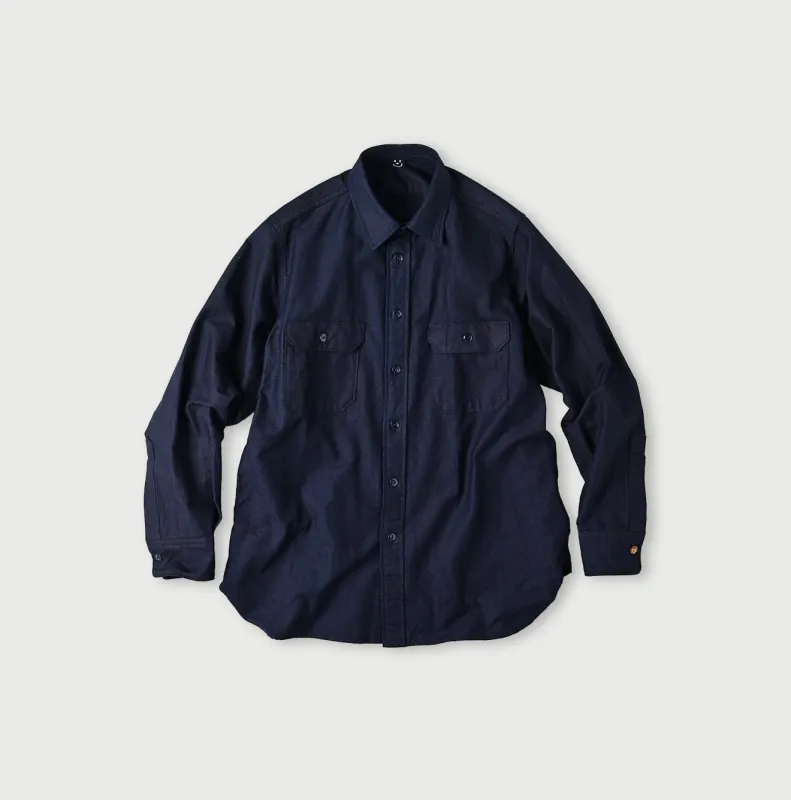 Indigo Supima Oxford 908 Military Shirt made by 45r