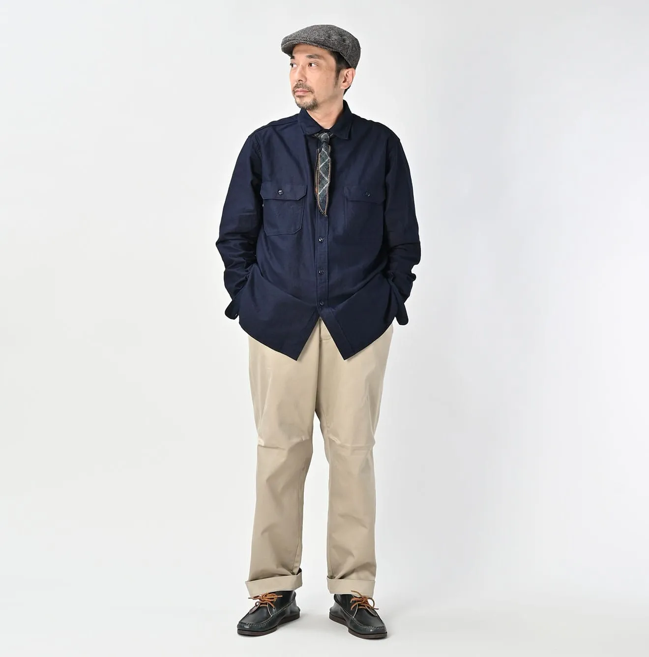 Indigo Supima Oxford 908 Military Shirt sold by 45r product image thumbnail 3
