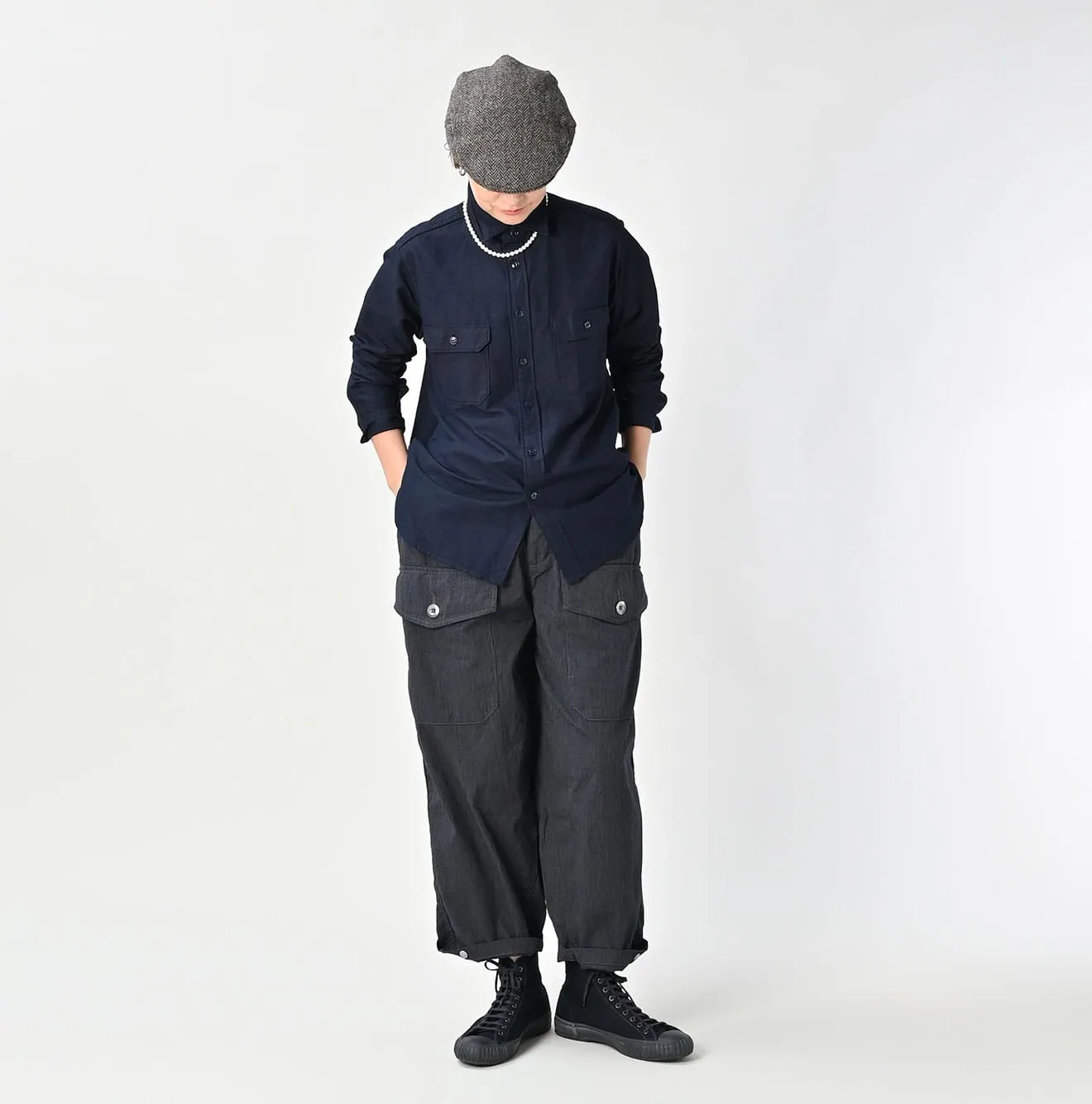 Indigo Supima Oxford 908 Military Shirt sold by 45r product image thumbnail 2