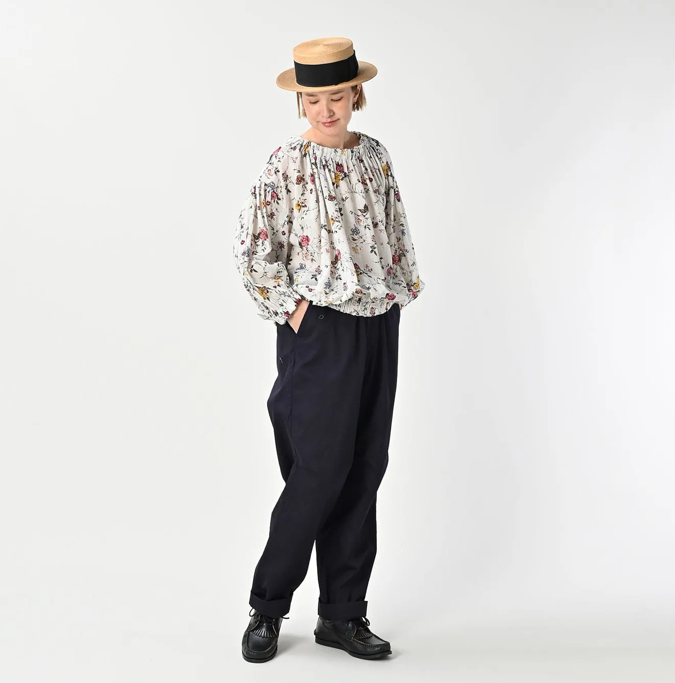 Gauze Antique Flower Shirring Blouse sold by 45r product image thumbnail 5