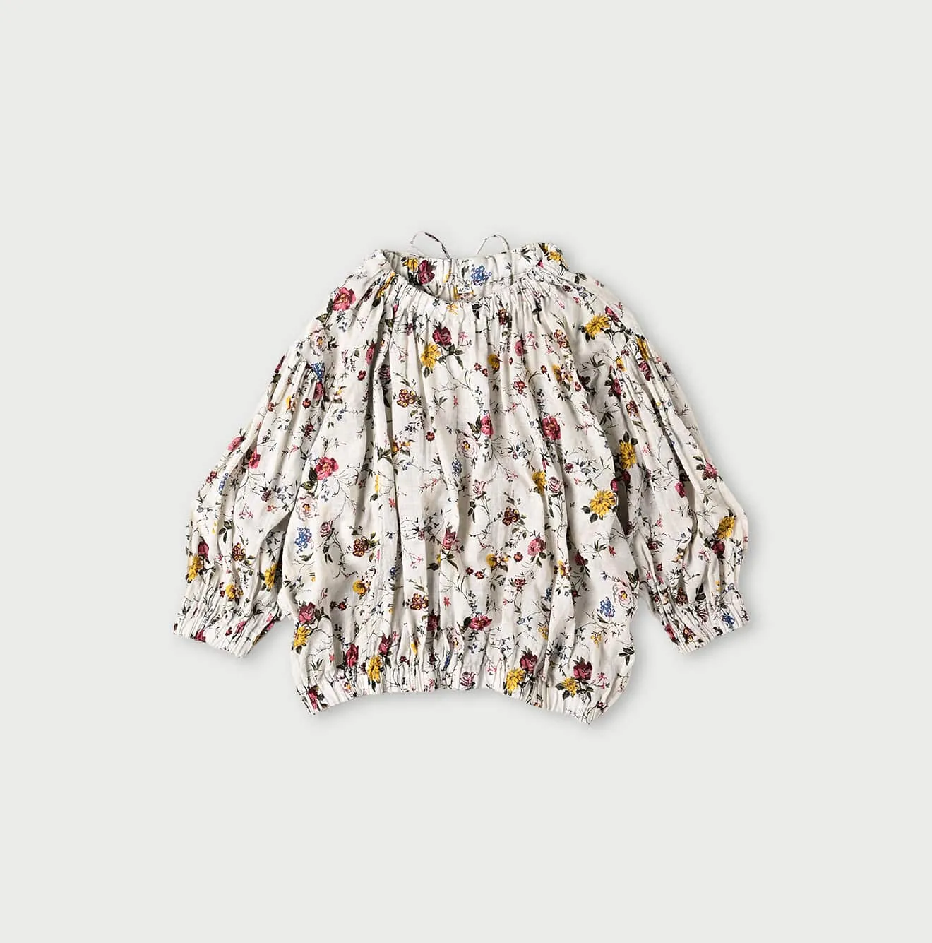 Gauze Antique Flower Shirring Blouse sold by 45r