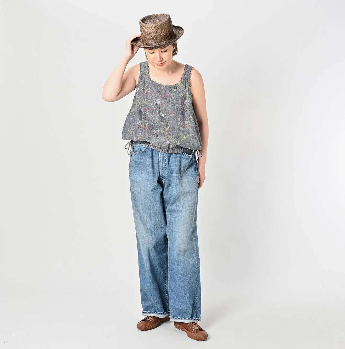 Dungaree Cotton Linen Flower Camisole sold by 45r product image thumbnail 2