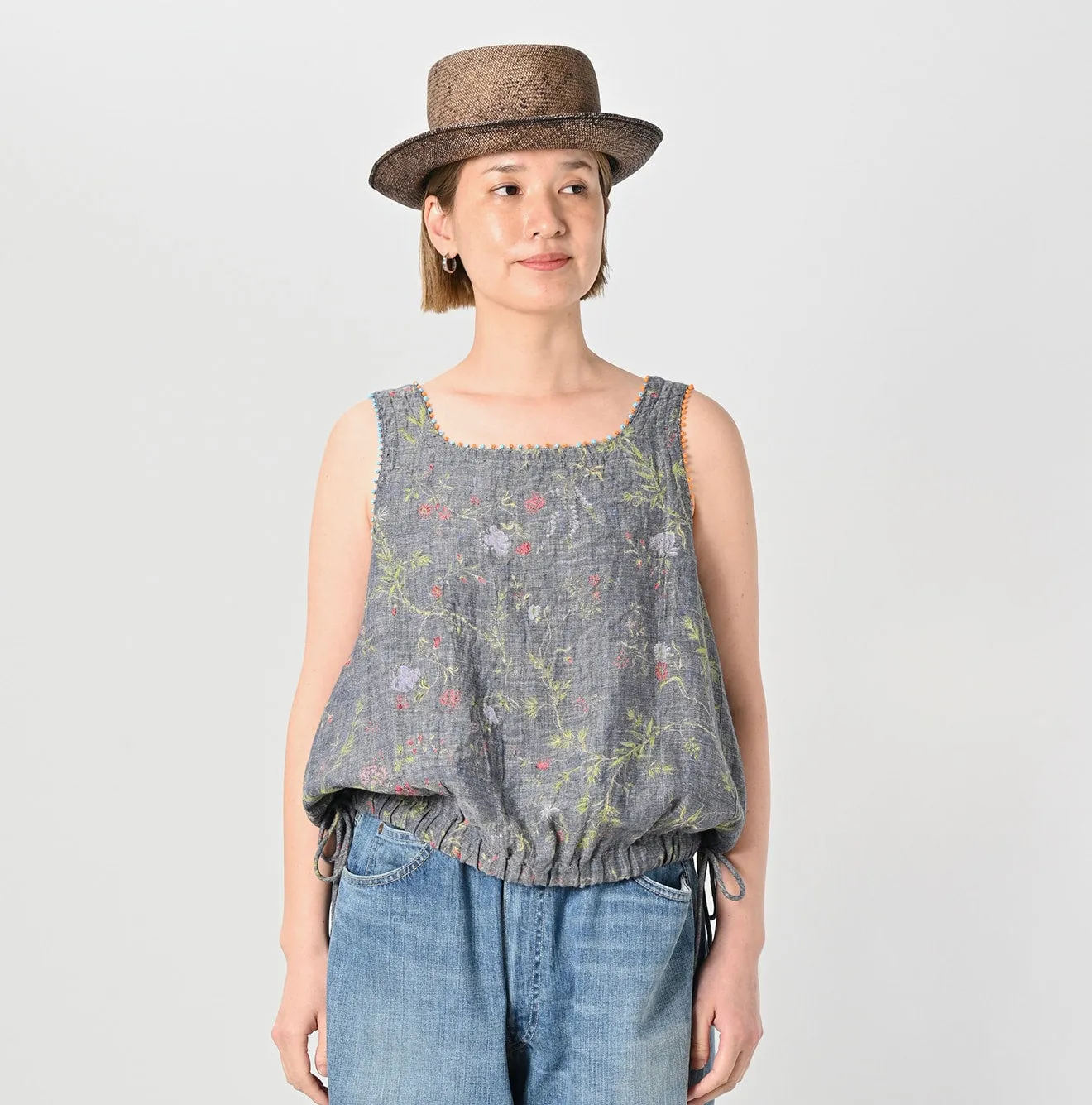 Dungaree Cotton Linen Flower Camisole sold by 45r product image thumbnail 3