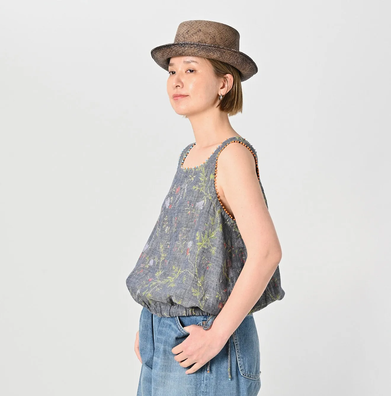 Dungaree Cotton Linen Flower Camisole sold by 45r product image thumbnail 4