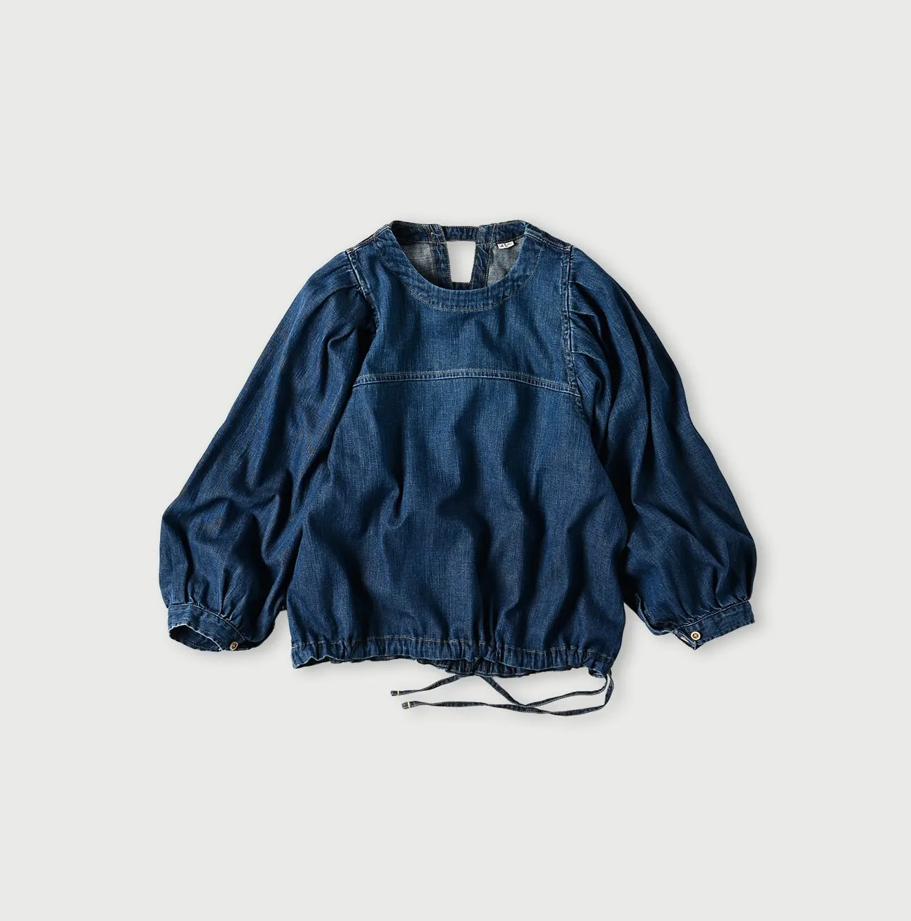 45 Petit Denim Puff Sleeve Blouse Distressed sold by 45r