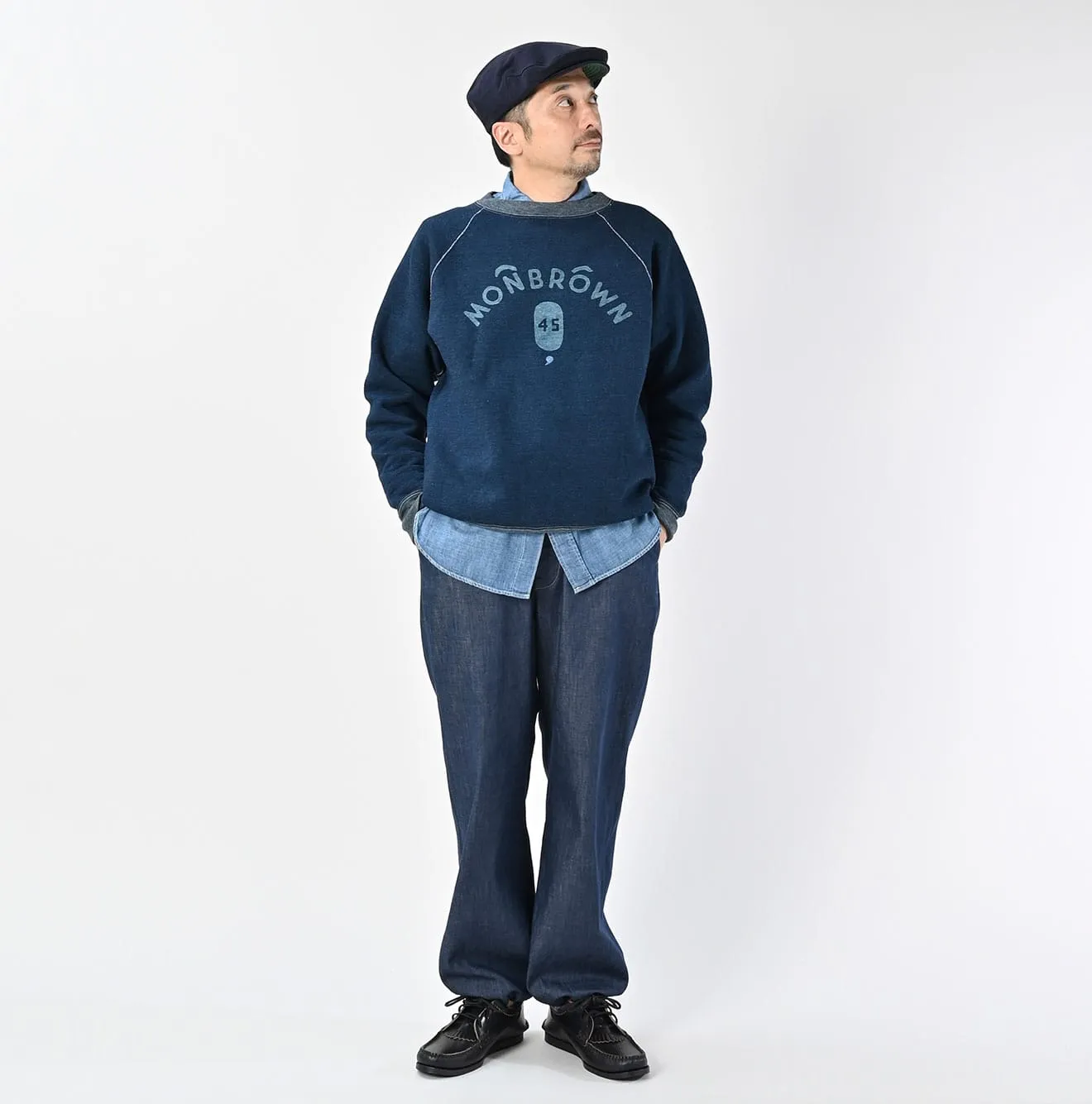Indigo Cotton Fleece 908 Raglan Sweat sold by 45r product image thumbnail 3