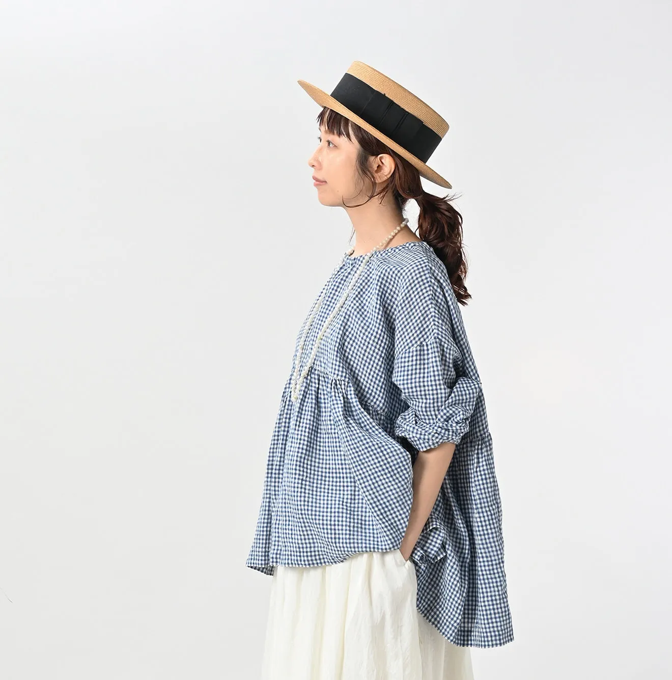 ONEONE Linen Gathered Blouse sold by 45r product image thumbnail 5