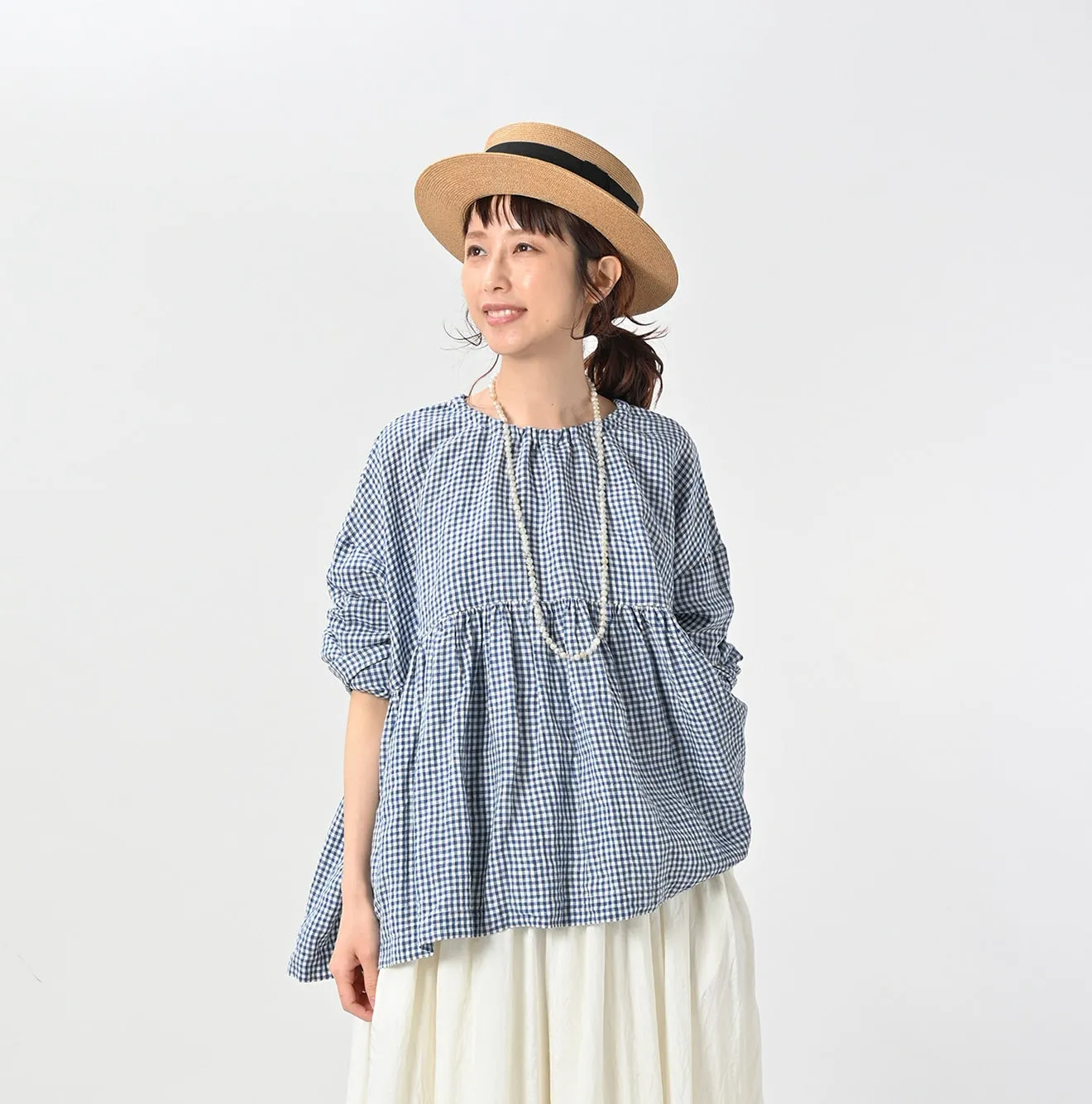 ONEONE Linen Gathered Blouse sold by 45r product image thumbnail 4