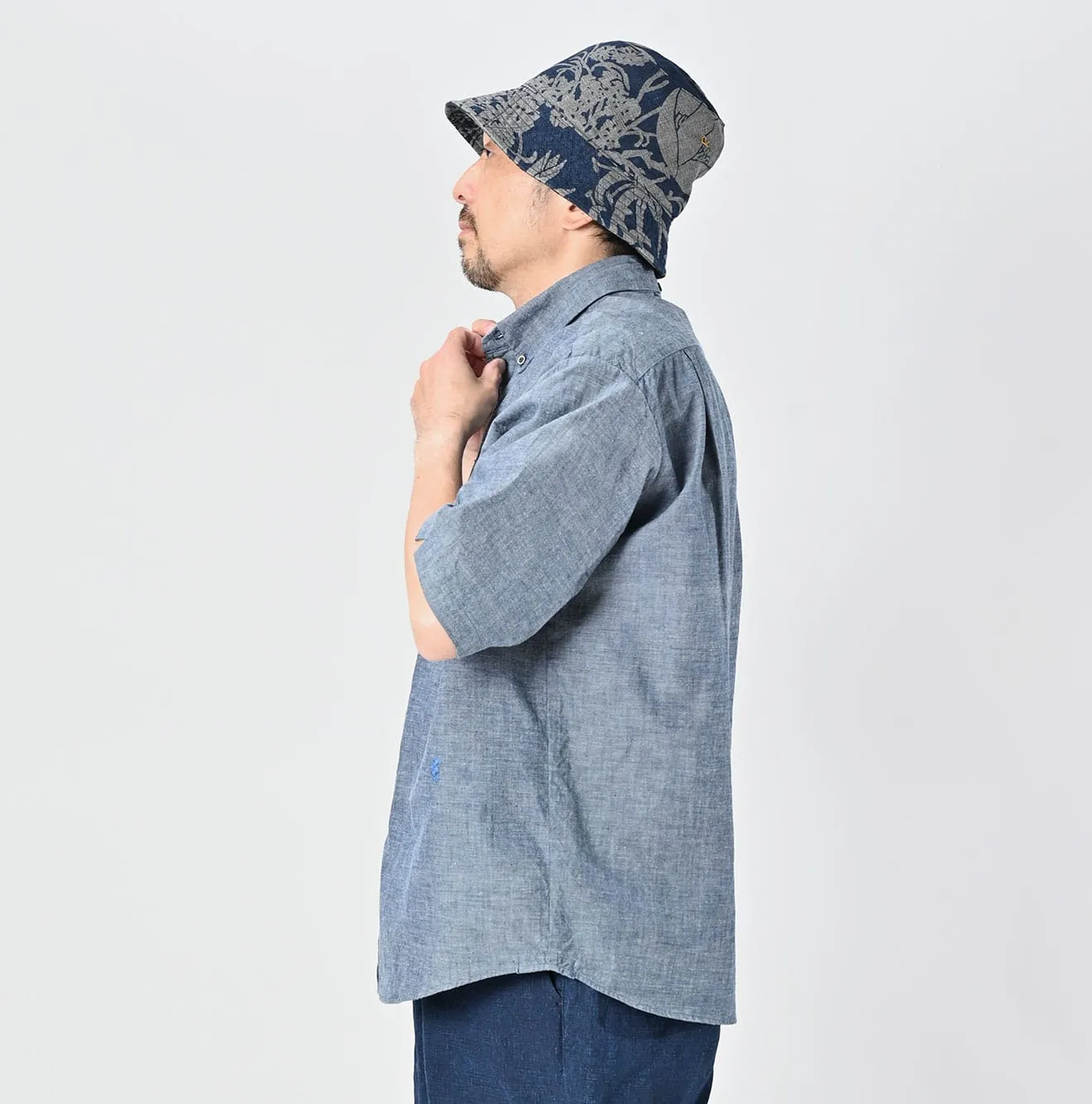 Ai Indigo Khadi Ox Ocean Short Sleeve Shirt sold by 45r product image thumbnail 5