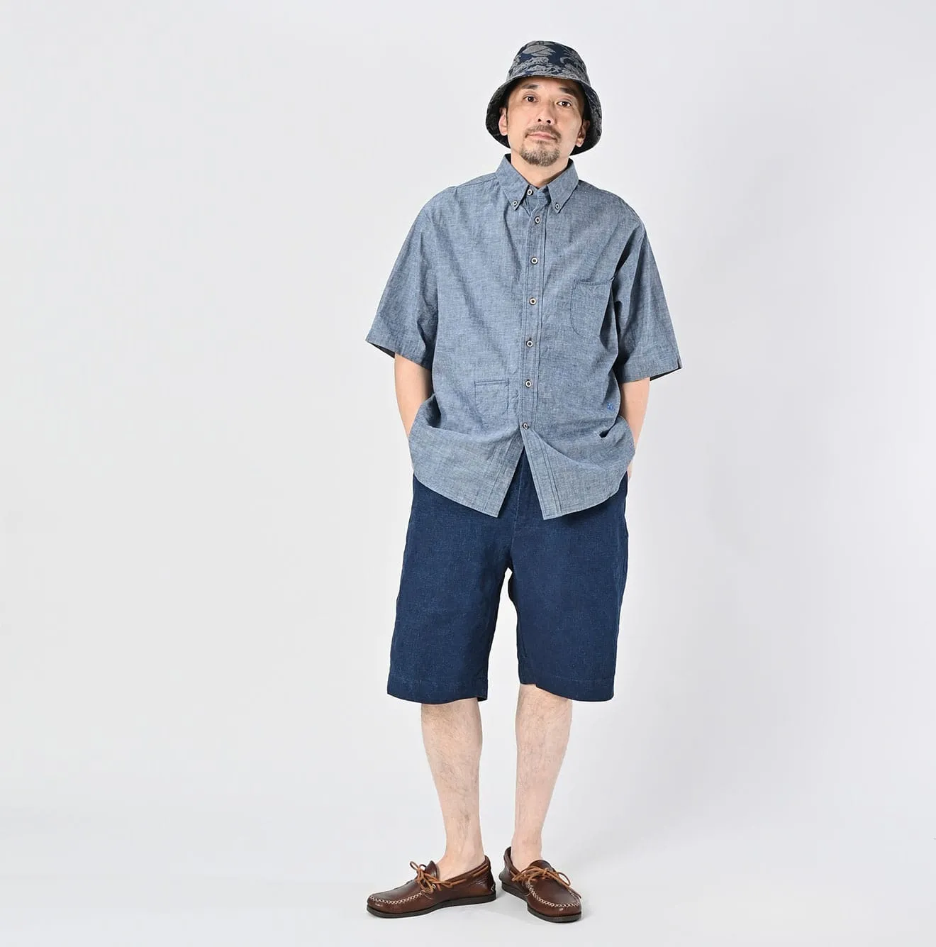 Ai Indigo Khadi Ox Ocean Short Sleeve Shirt sold by 45r product image thumbnail 2