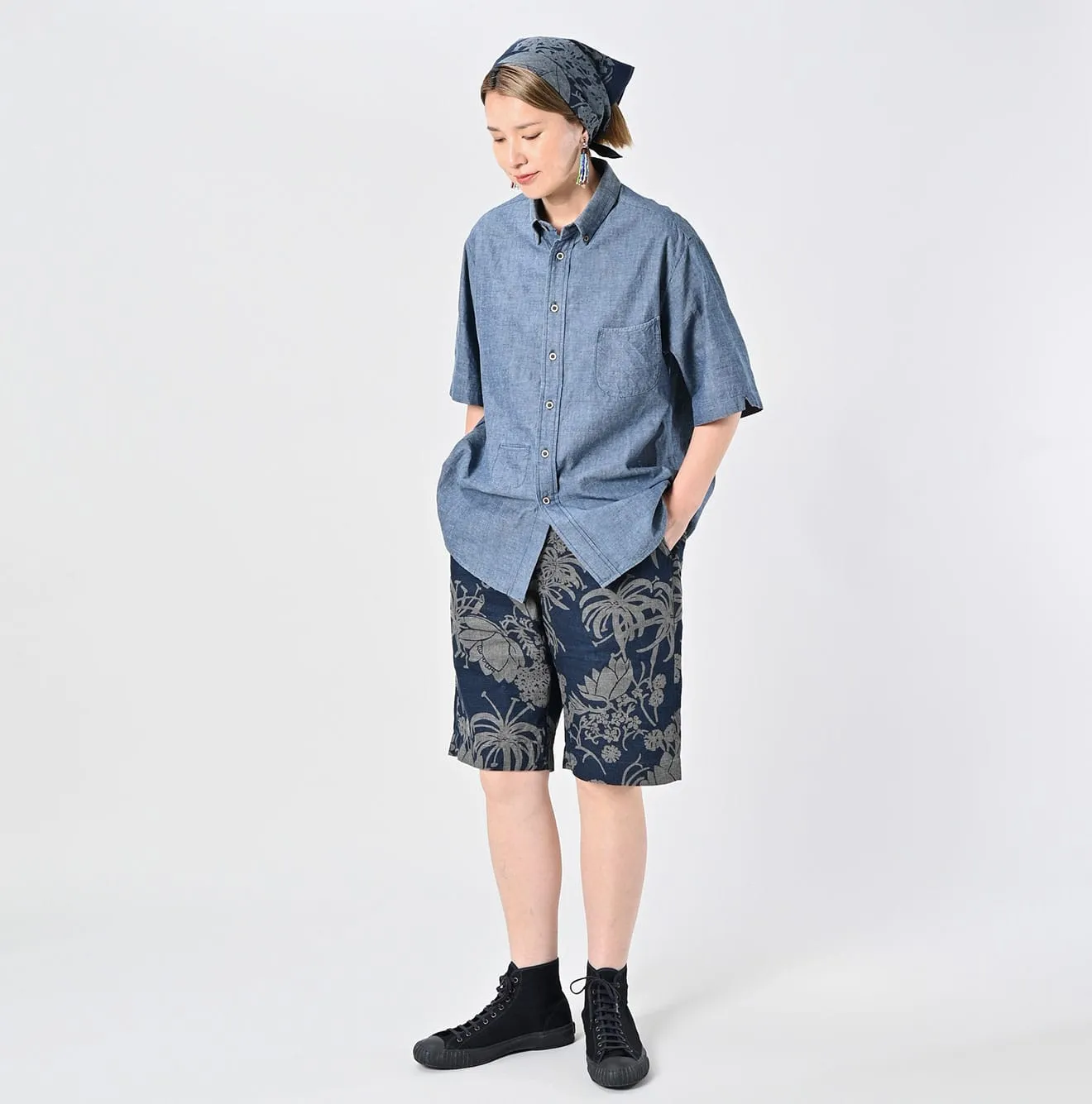 Ai Indigo Khadi Ox Ocean Short Sleeve Shirt sold by 45r product image thumbnail 3