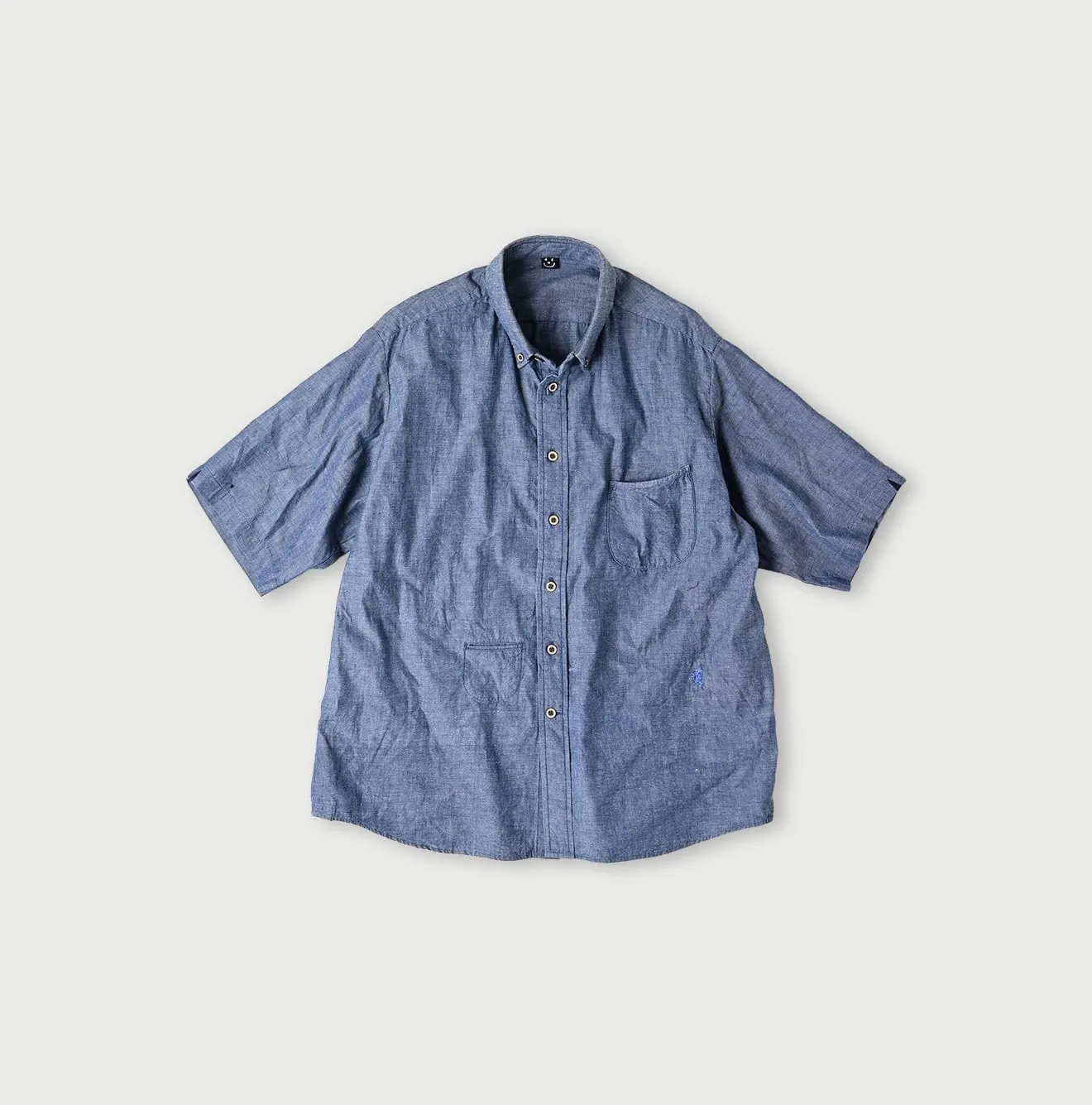 Ai Indigo Khadi Ox Ocean Short Sleeve Shirt sold by 45r