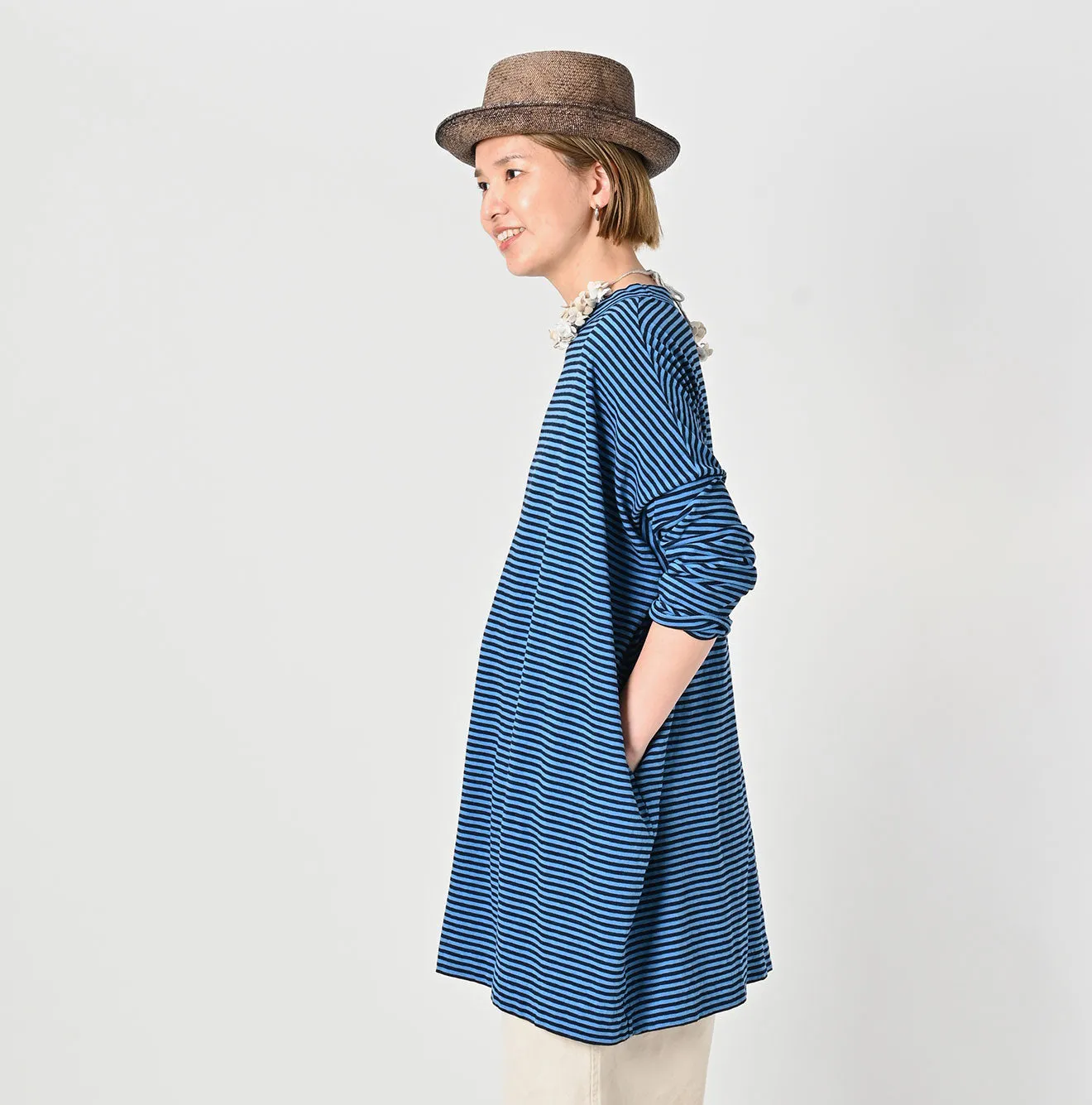 ONEONE Indigo Stripe Tenjiku Tunic sold by 45r product image thumbnail 4