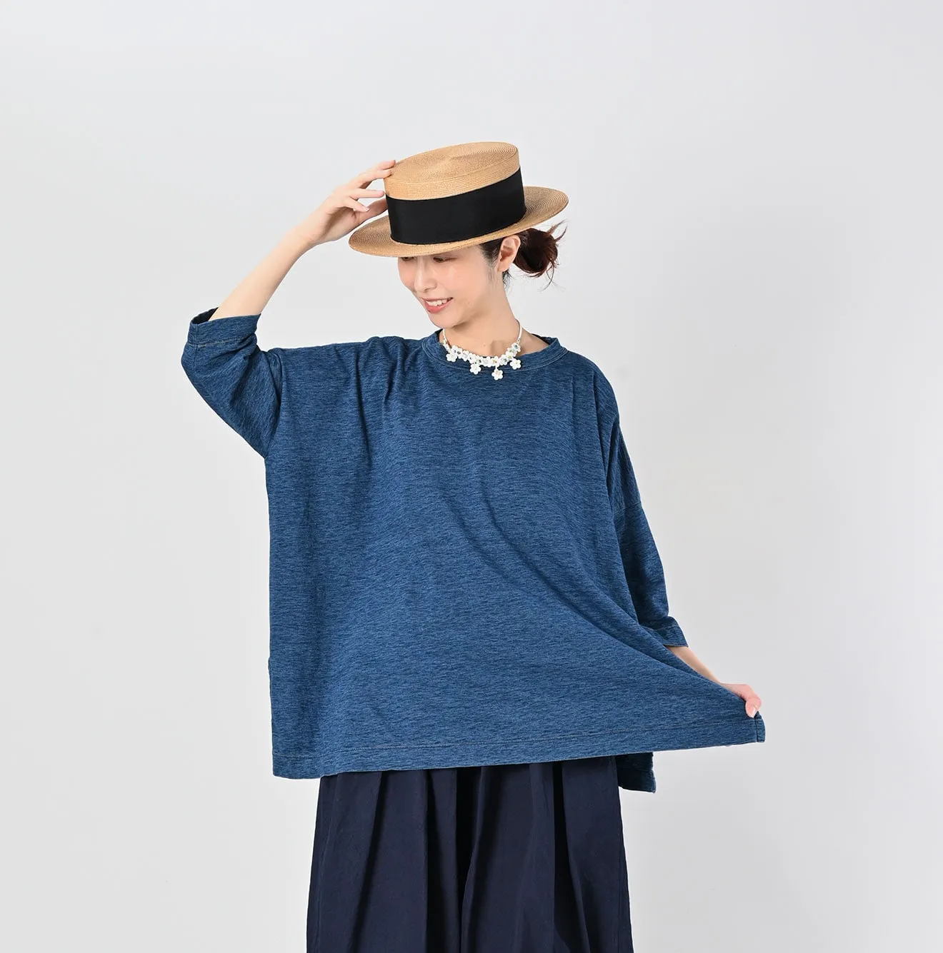 Indigo Big Slit T-shirt Distressed sold by 45r product image thumbnail 4