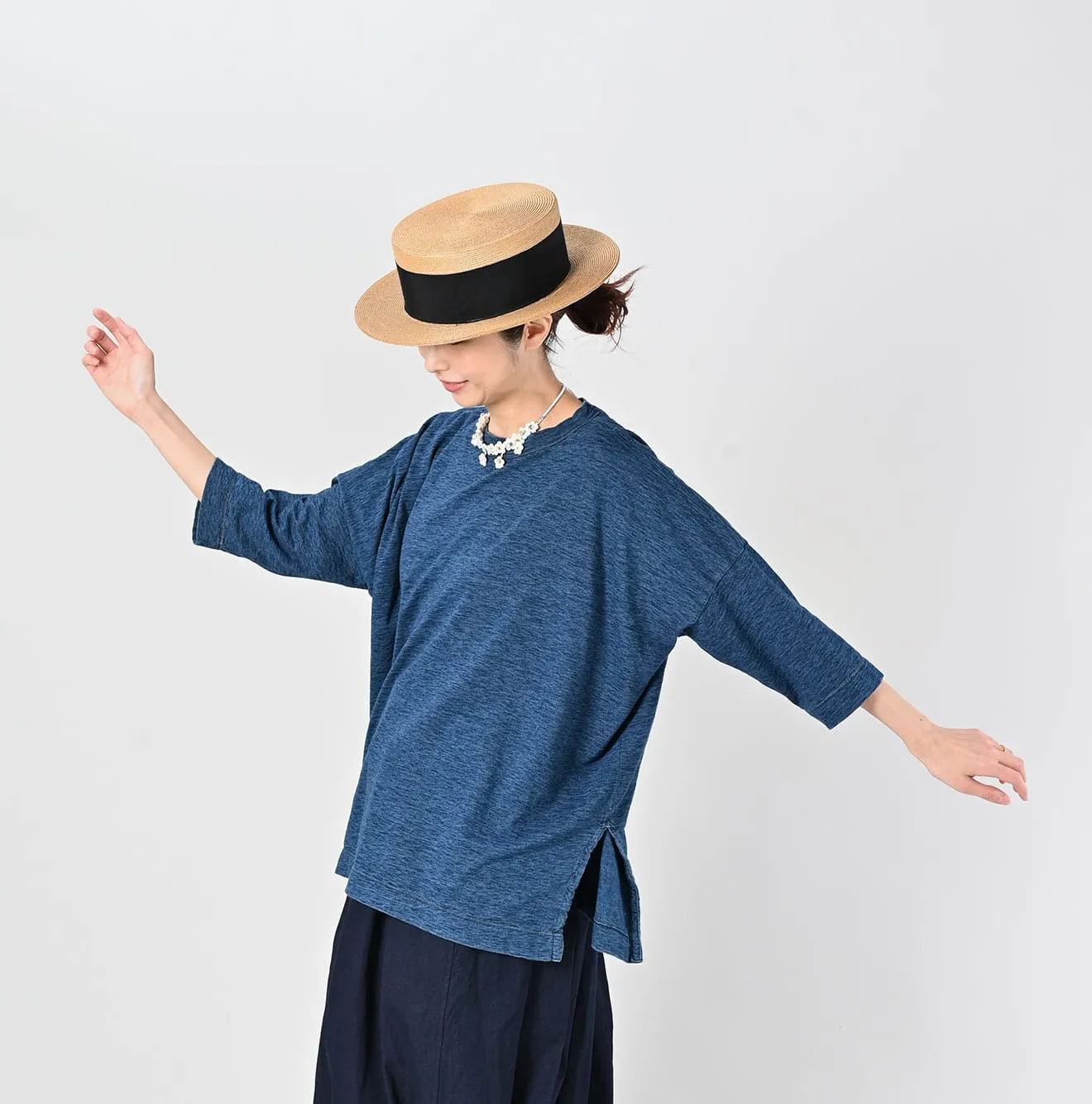 Indigo Big Slit T-shirt Distressed sold by 45r product image thumbnail 5