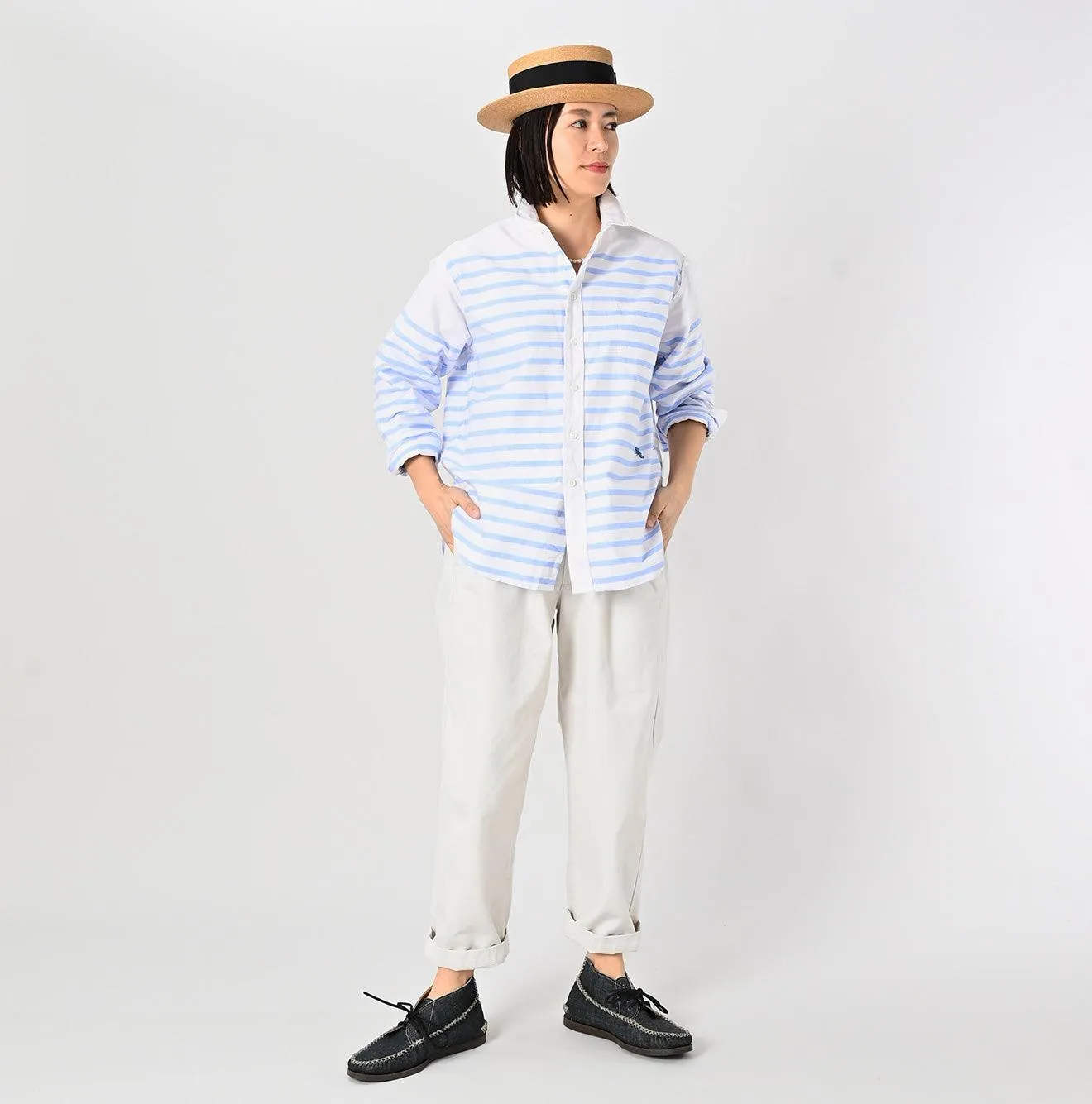 Supima Oxford 908 Ocean Basque Shirt sold by 45r product image thumbnail 2