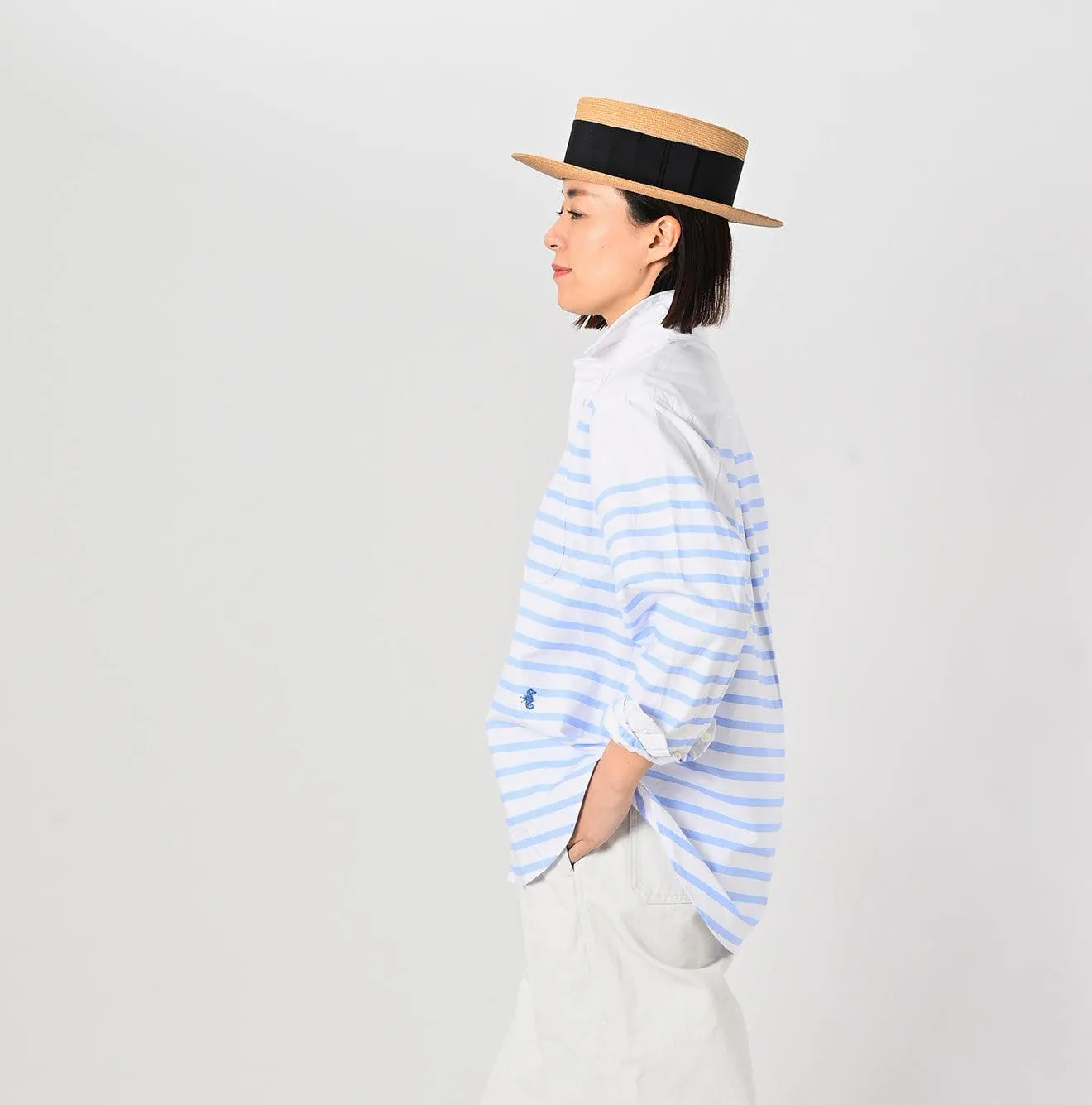 Supima Oxford 908 Ocean Basque Shirt sold by 45r product image thumbnail 5