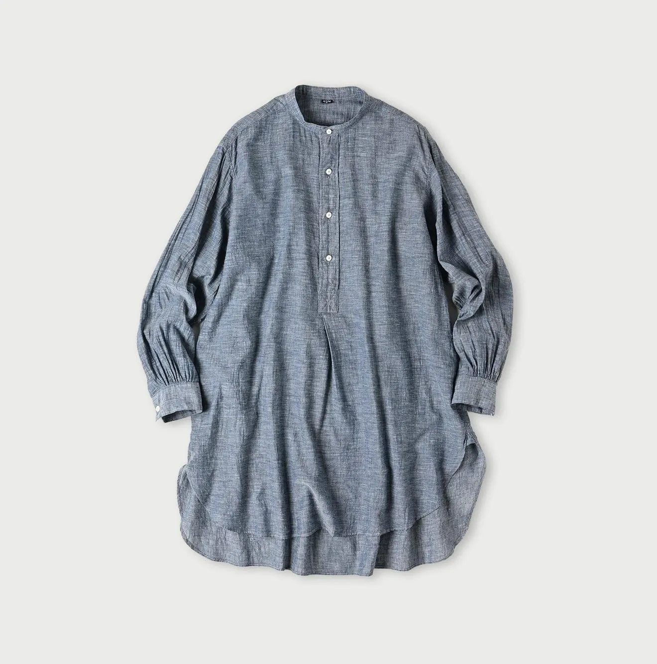 Indigo Gauze Henley Shirt sold by 45r