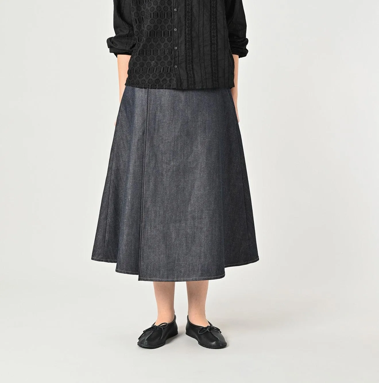 Rye Mugi Denim Crossover Skirt Raw sold by 45r product image thumbnail 3