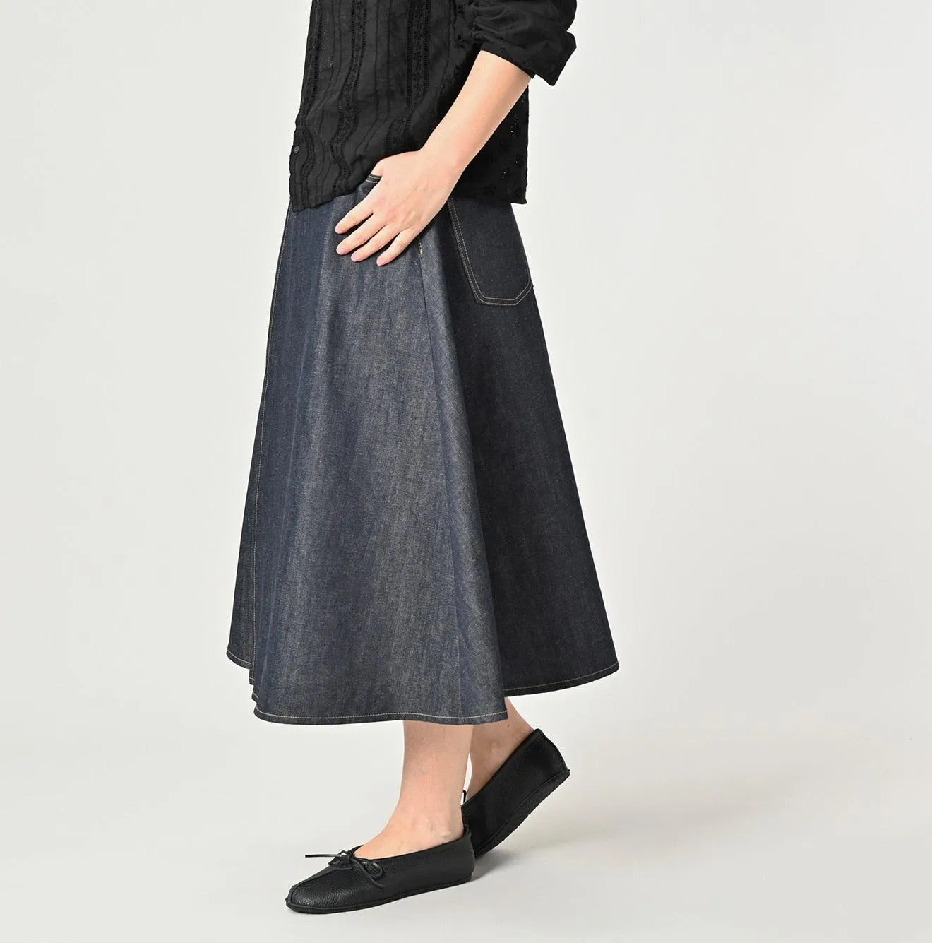 Rye Mugi Denim Crossover Skirt Raw sold by 45r product image thumbnail 4