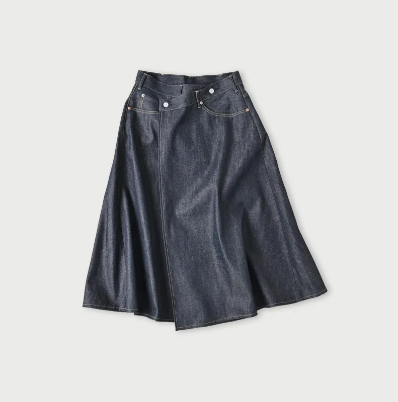 Rye Mugi Denim Crossover Skirt Raw made by 45r
