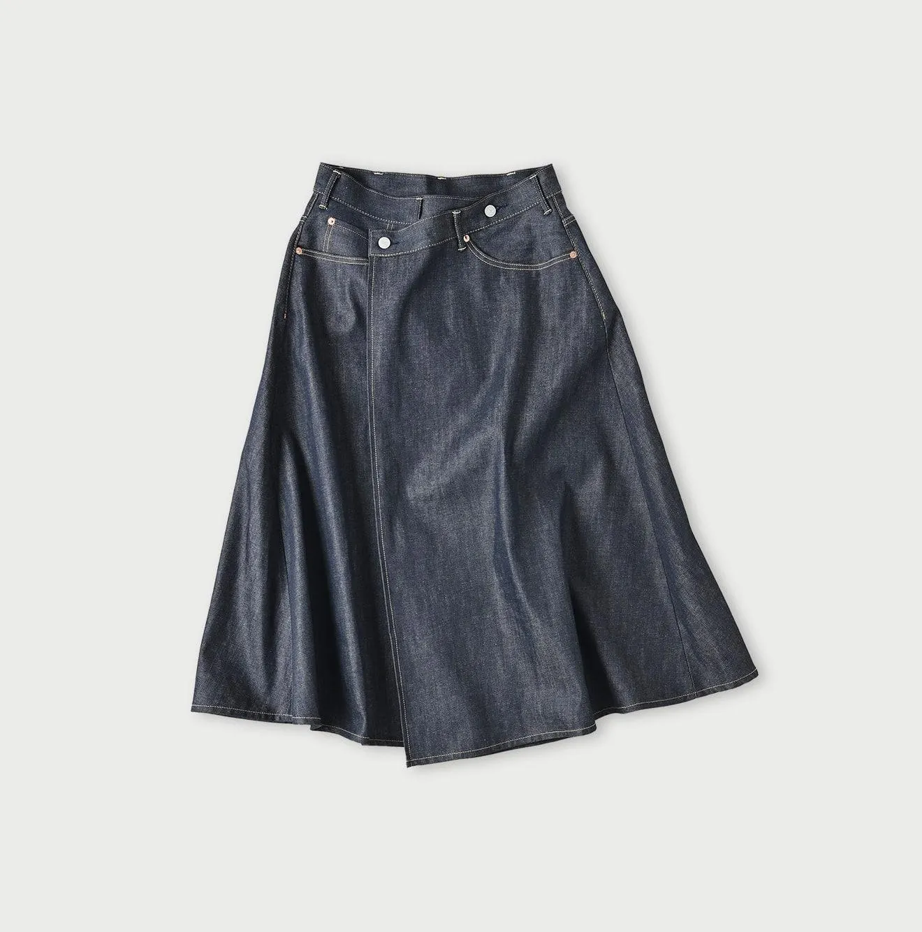 Rye Mugi Denim Crossover Skirt Raw sold by 45r