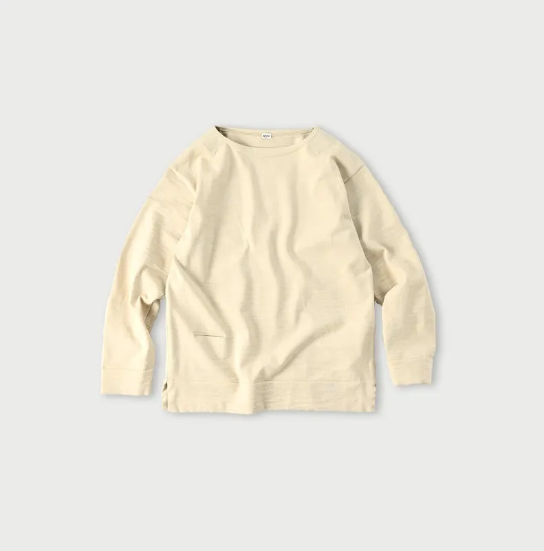 U.S. Wool Knit-sewn Basque T-shirt made by 45r