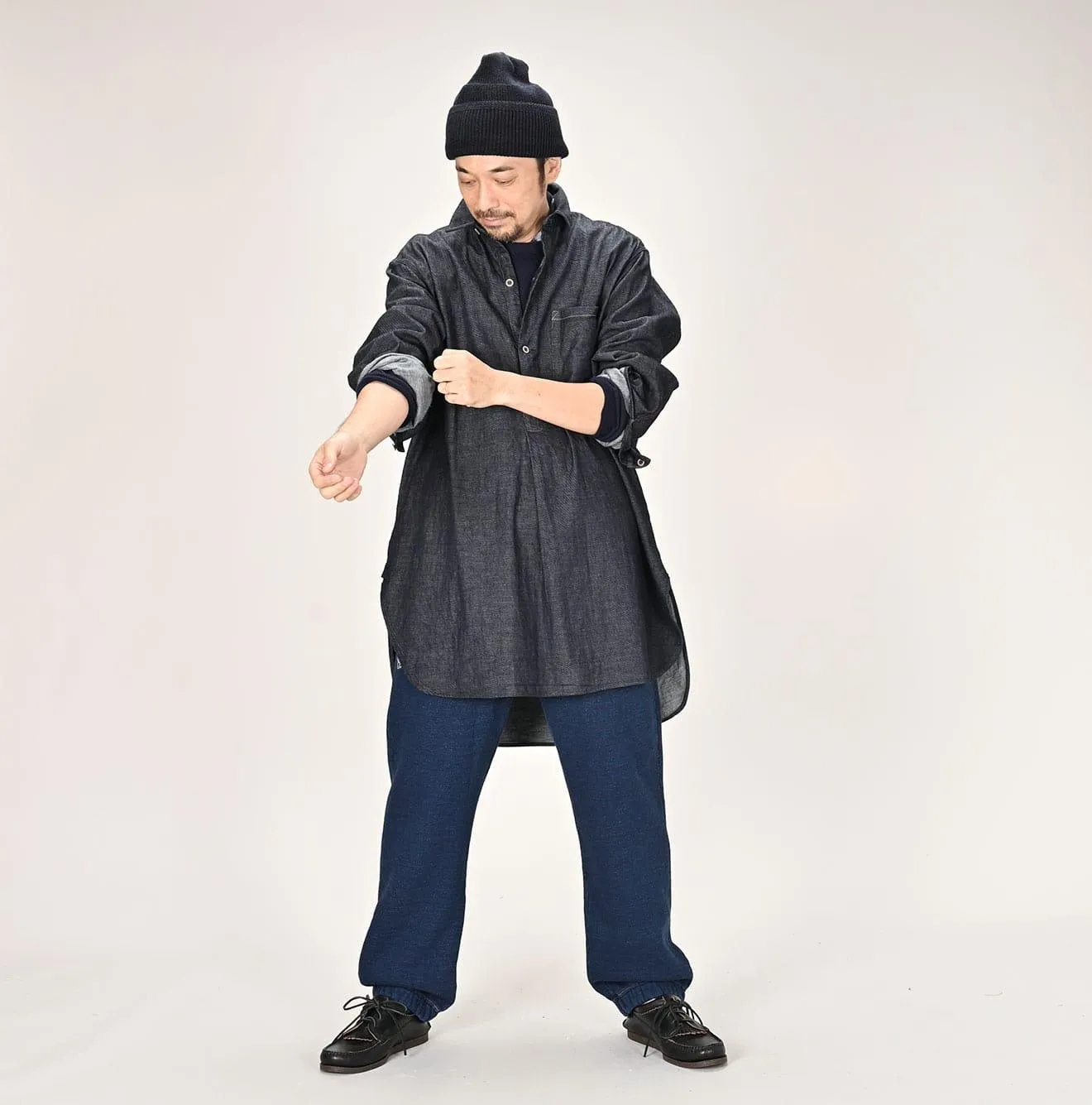 Indigo 45 Petit Denim Grandpa Pullover Shirt (Size 1) sold by 45r product image thumbnail 3