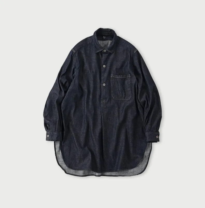 Indigo 45 Petit Denim Grandpa Pullover Shirt (Size 1) made by 45r