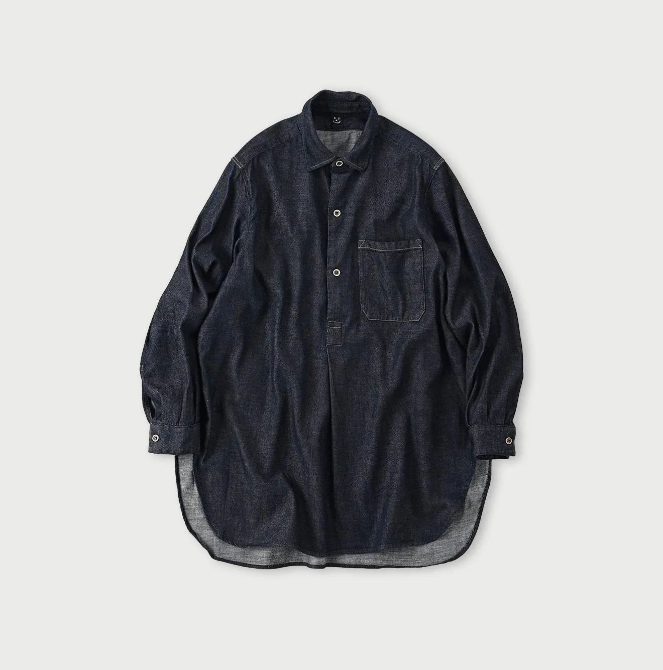 Indigo 45 Petit Denim Grandpa Pullover Shirt (Size 1) sold by 45r