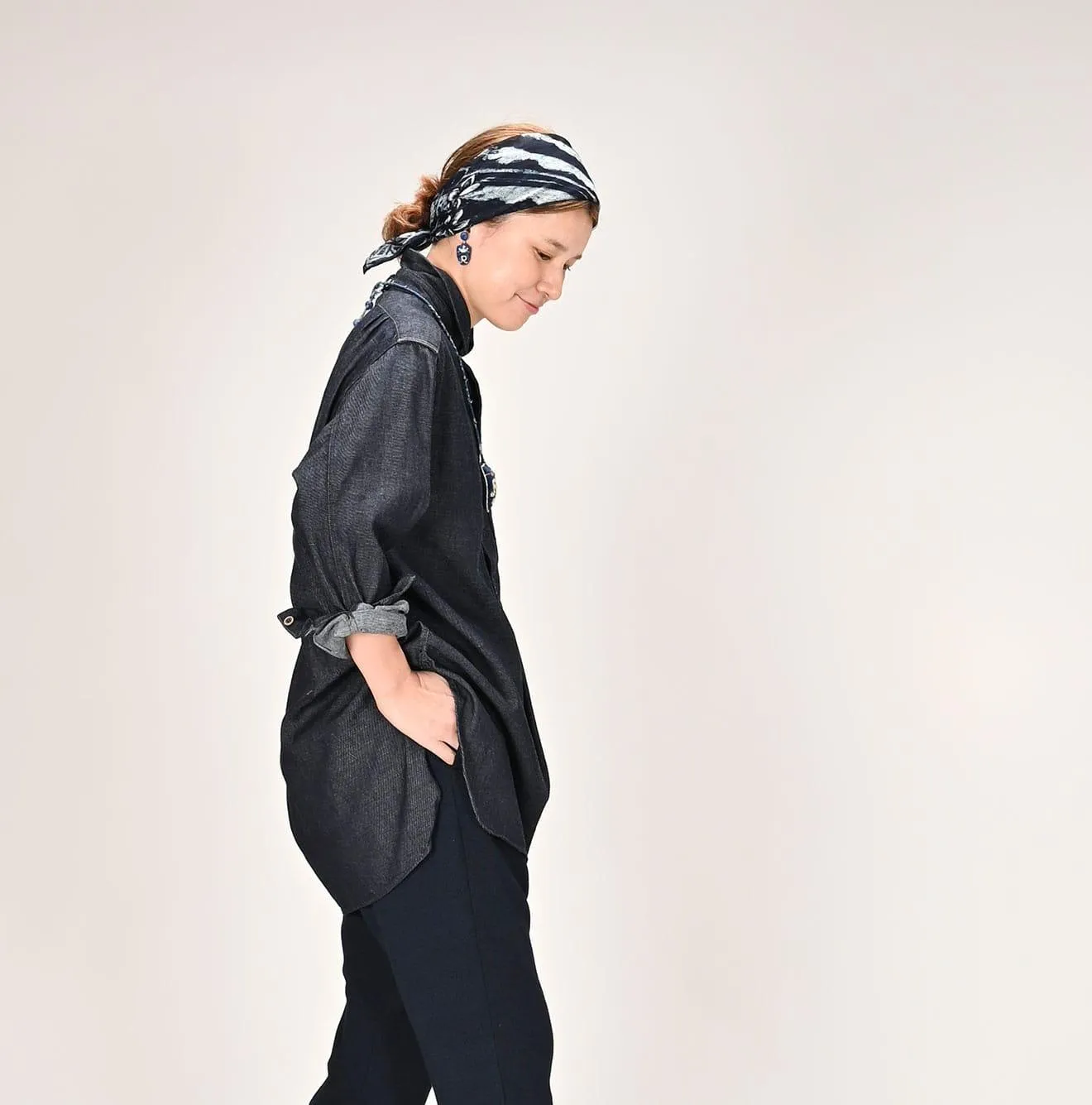 Indigo 45 Petit Denim Grandpa Pullover Shirt (Size 1) sold by 45r product image thumbnail 4