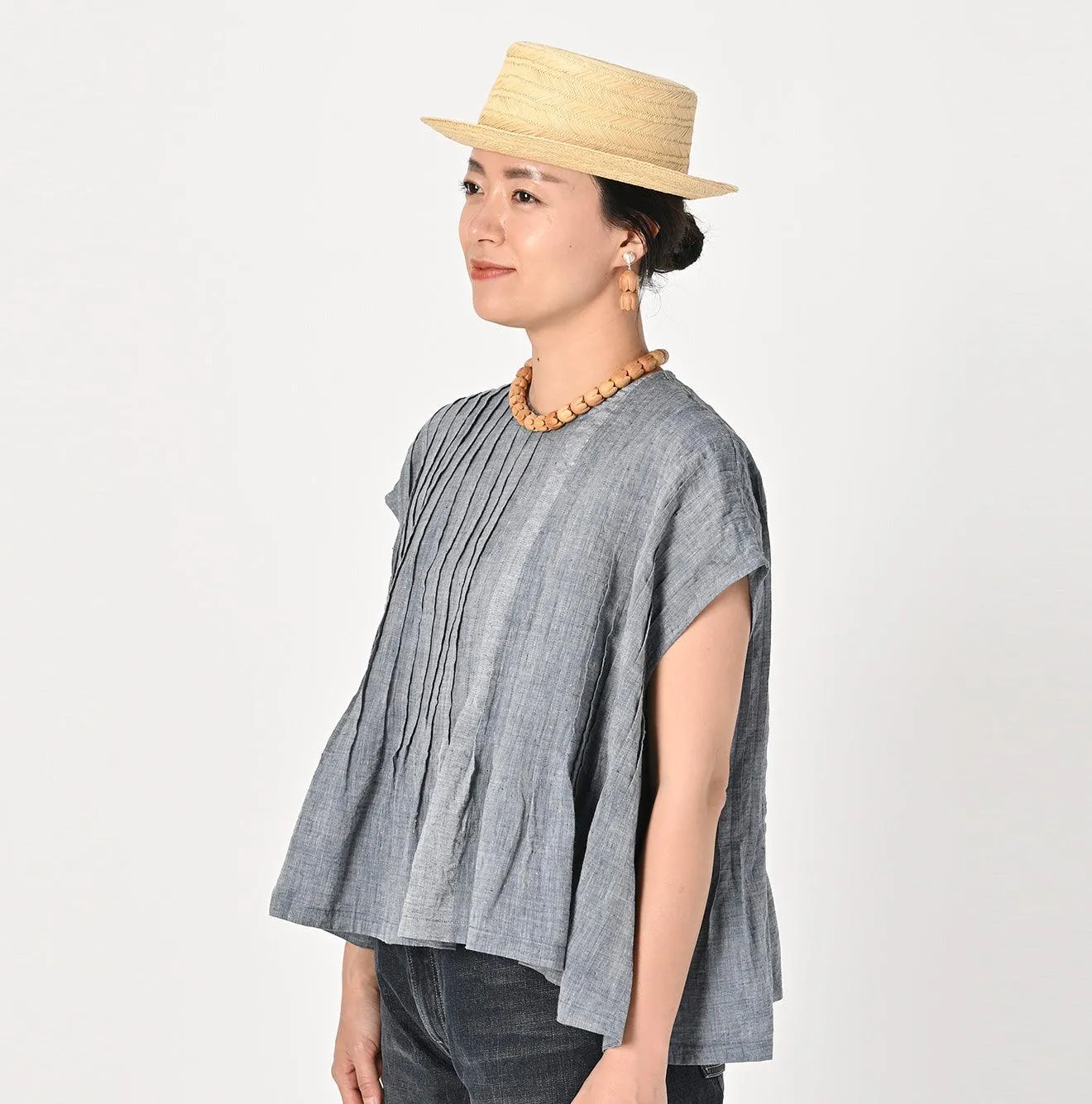 Ai Indigo Khadi Tuck M-shirt sold by 45r product image thumbnail 3